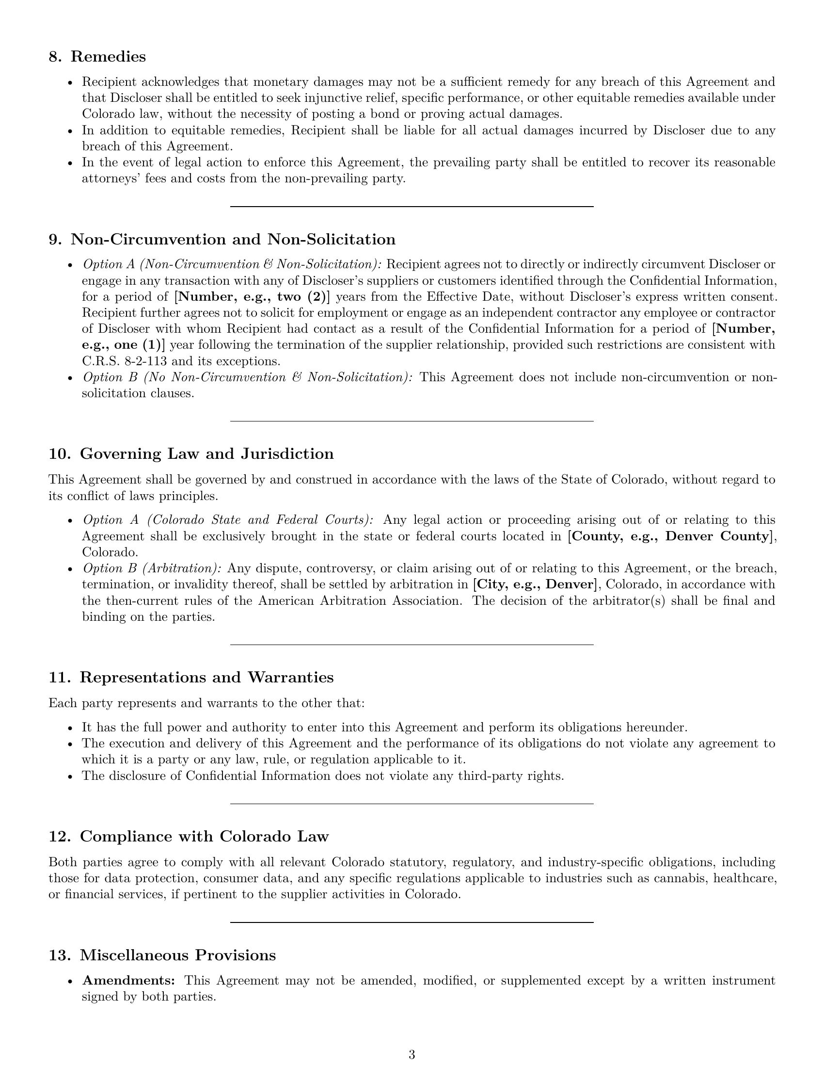 Preview page 3 of Pro Colorado supplier nda template