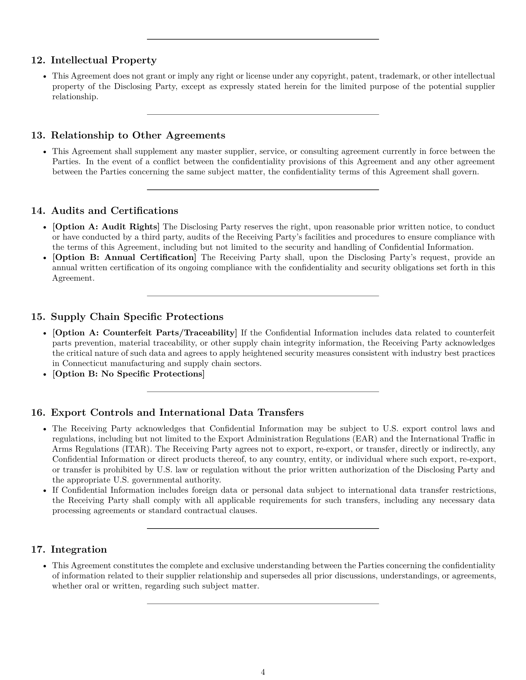 Preview page 4 of Pro Connecticut supplier nda template