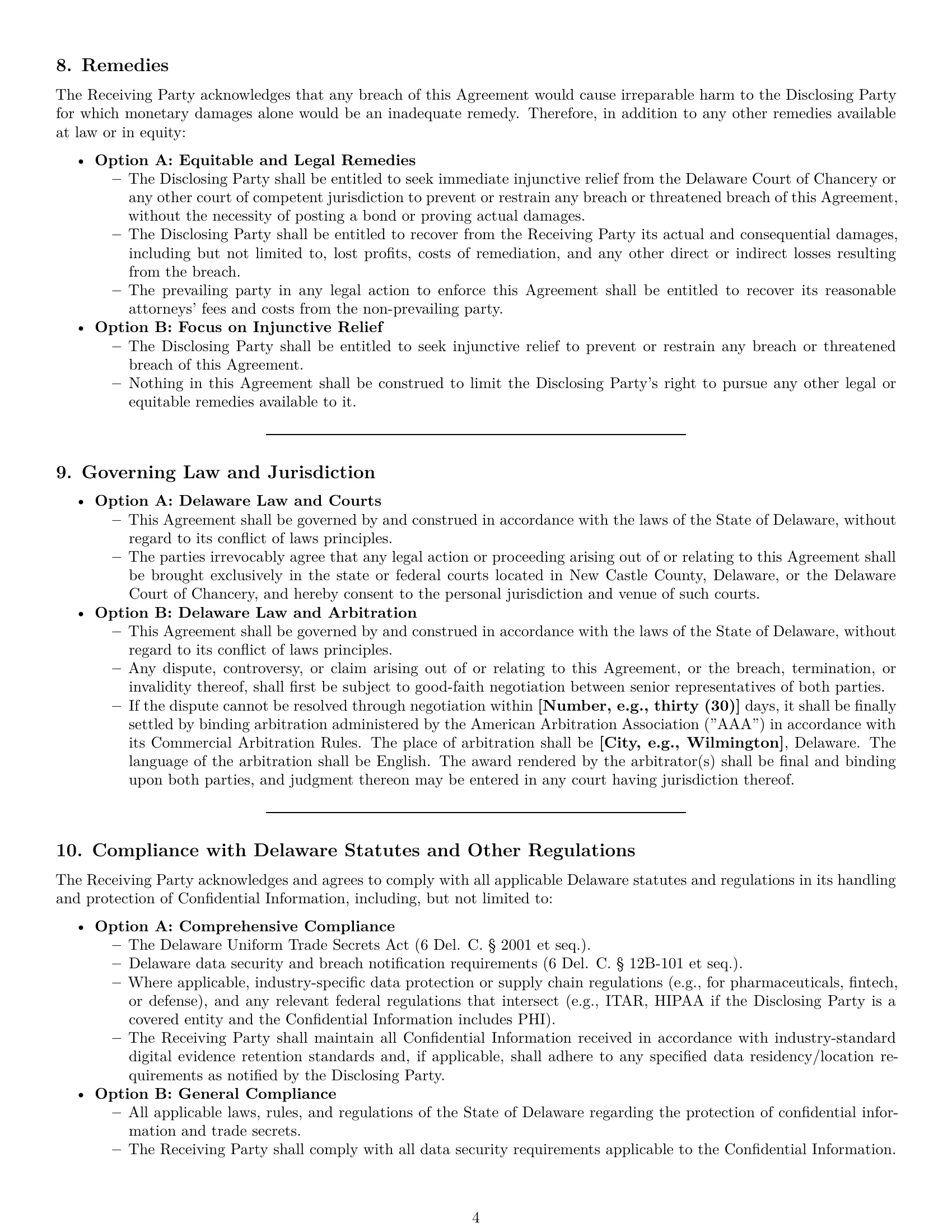 Preview page 4 of Pro Delaware supplier nda template