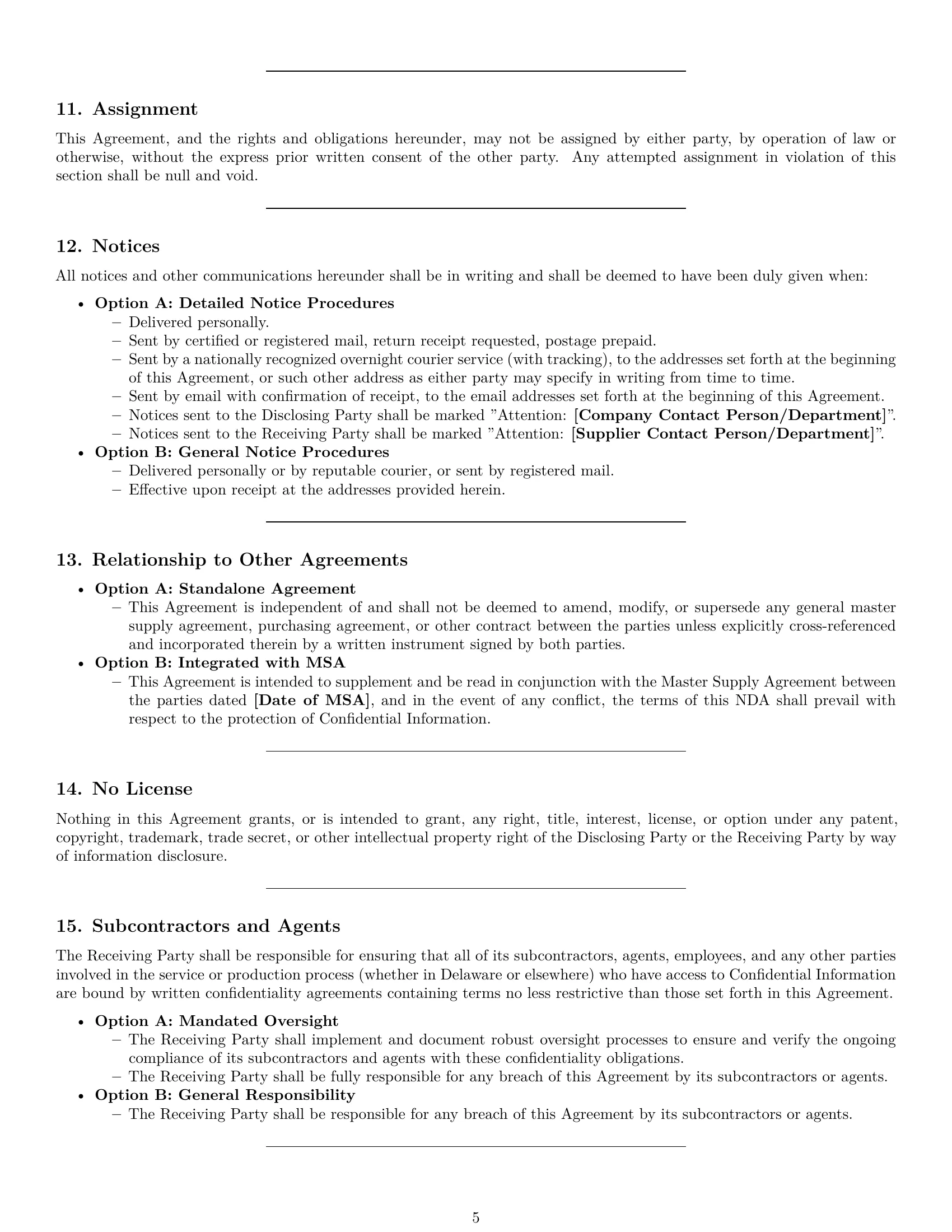 Preview page 5 of Pro Delaware supplier nda template