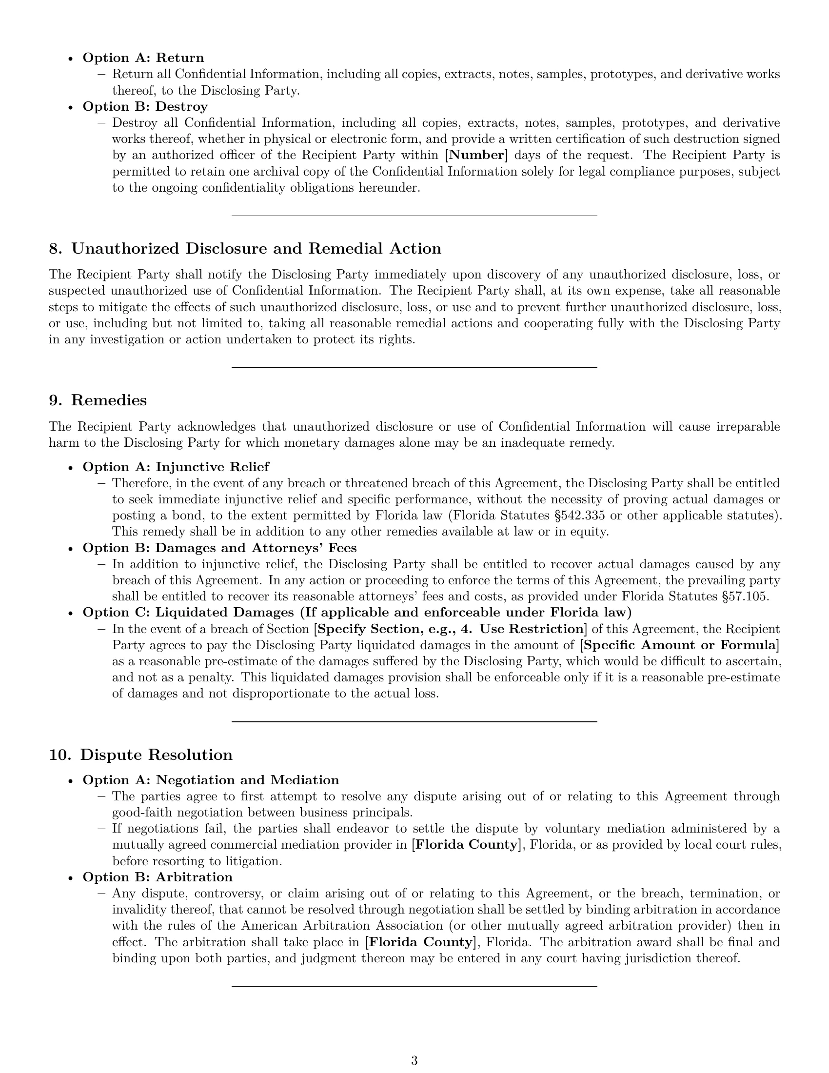 Preview page 3 of Pro Florida supplier nda template