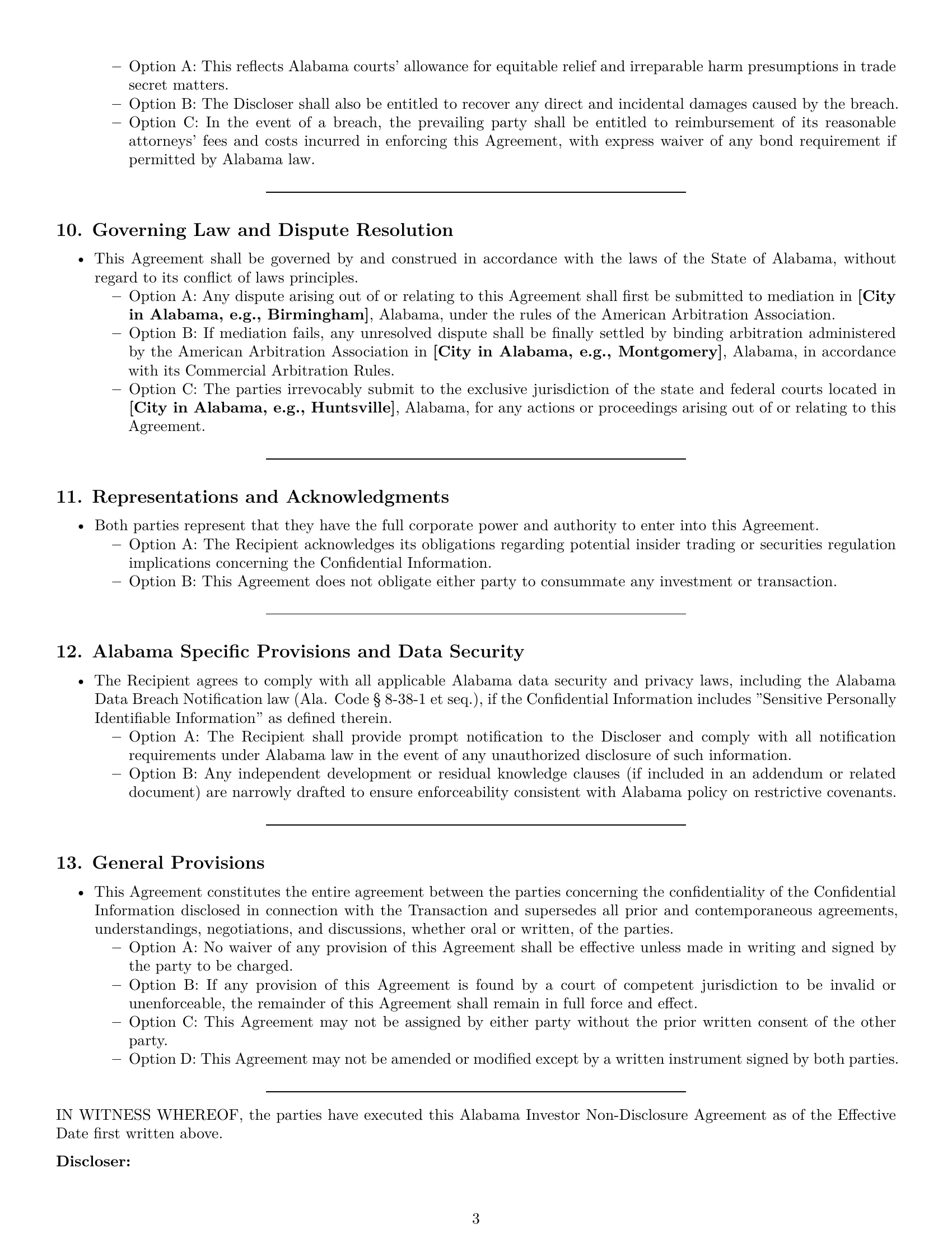 Preview page 3 of Pro Alabama investor nda template