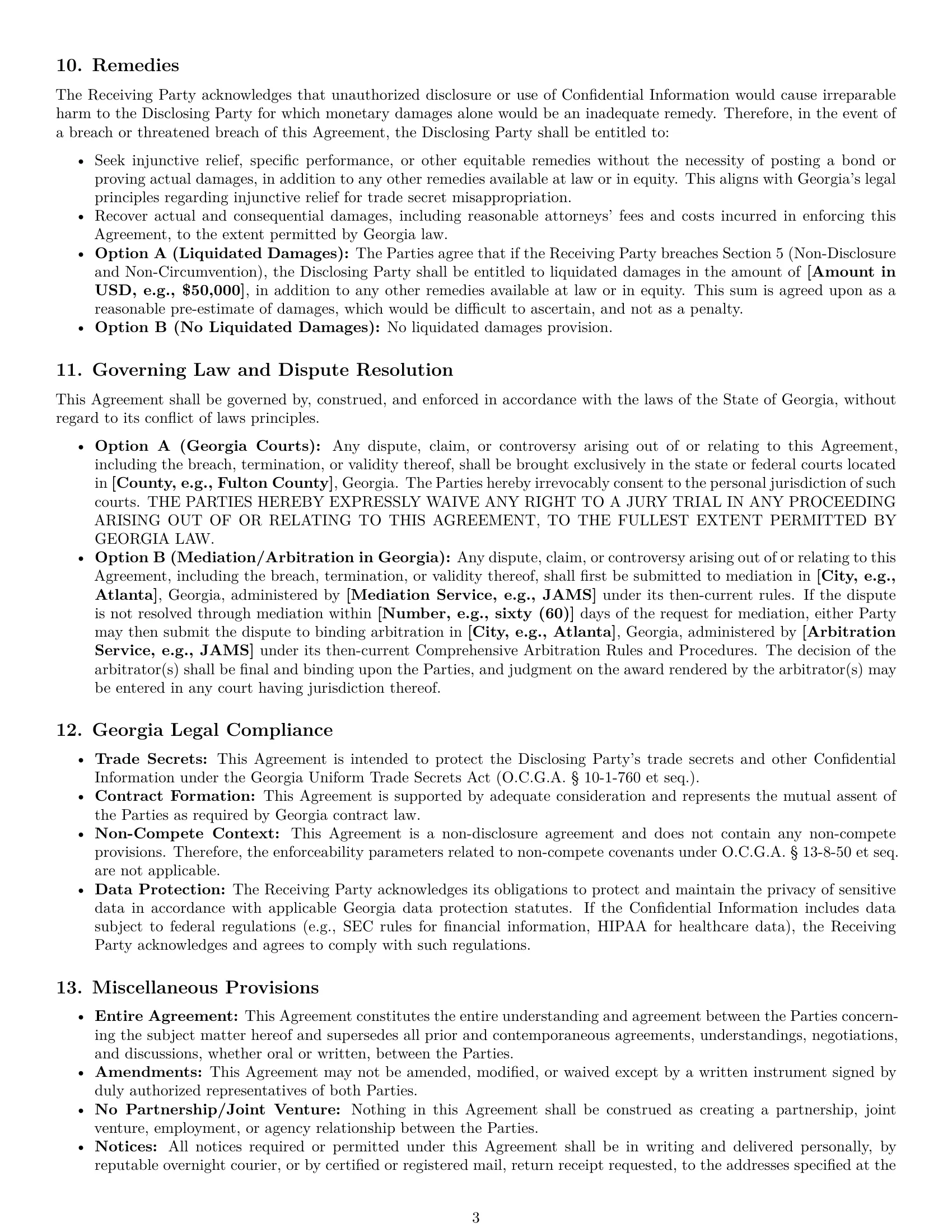 Preview page 3 of Pro Georgia investor nda template