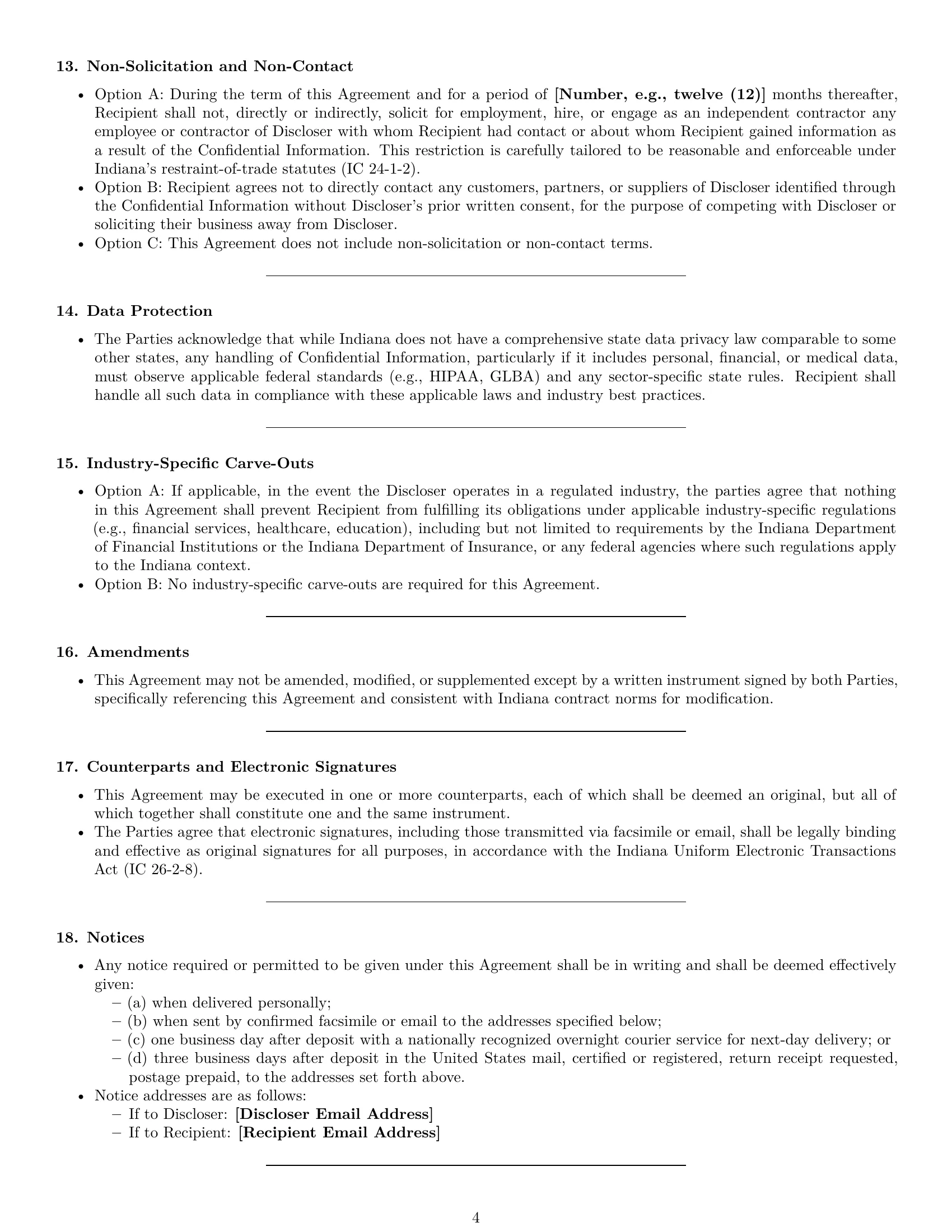 Preview page 4 of Pro Indiana investor nda template
