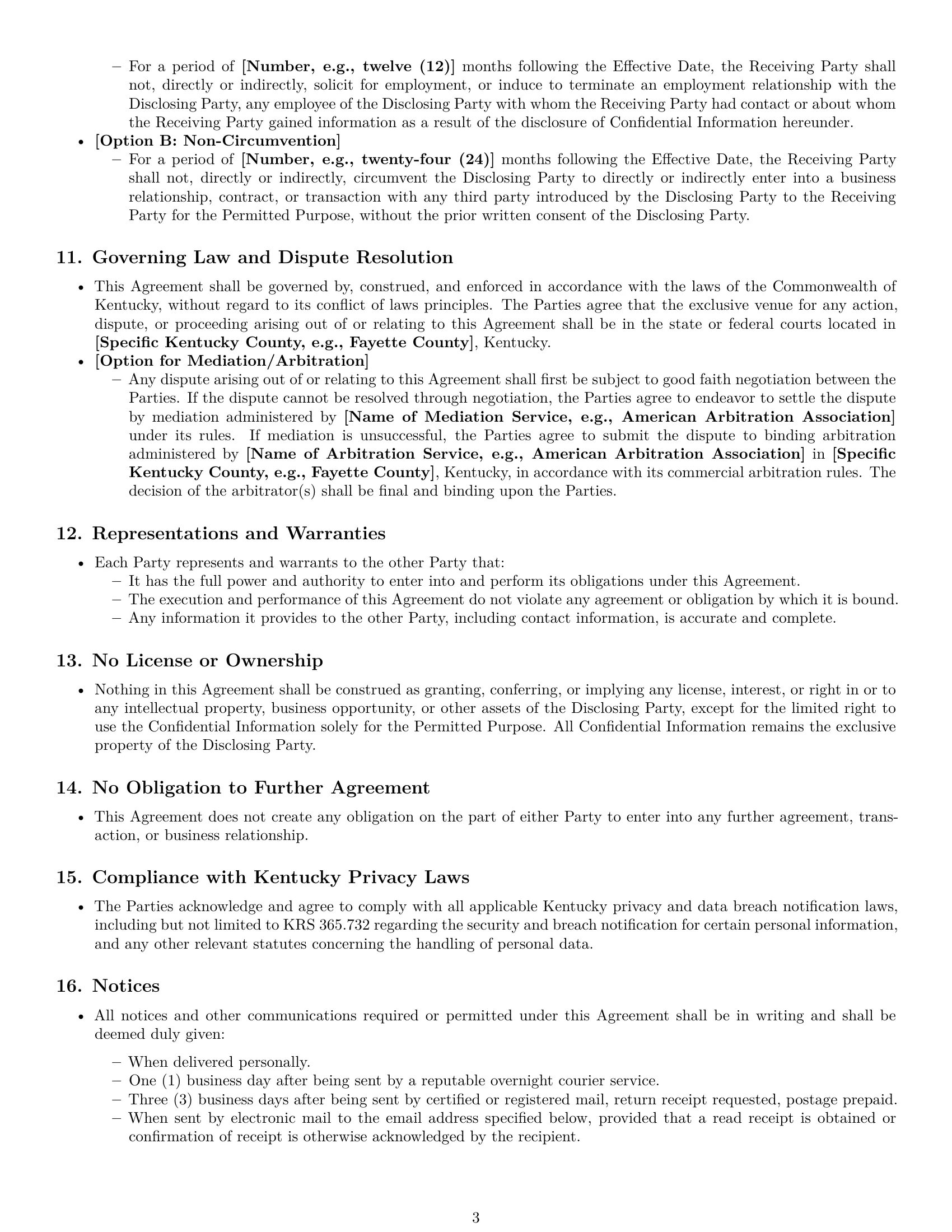 Preview page 3 of Pro Kentucky investor nda template