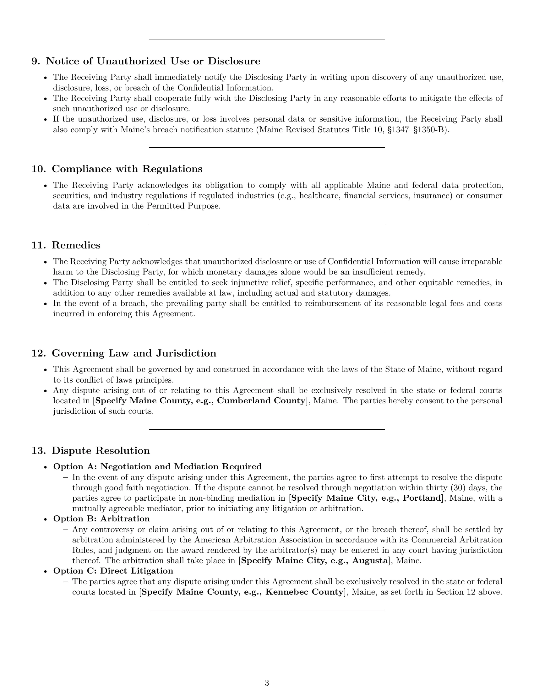 Preview page 3 of Pro Maine investor nda template