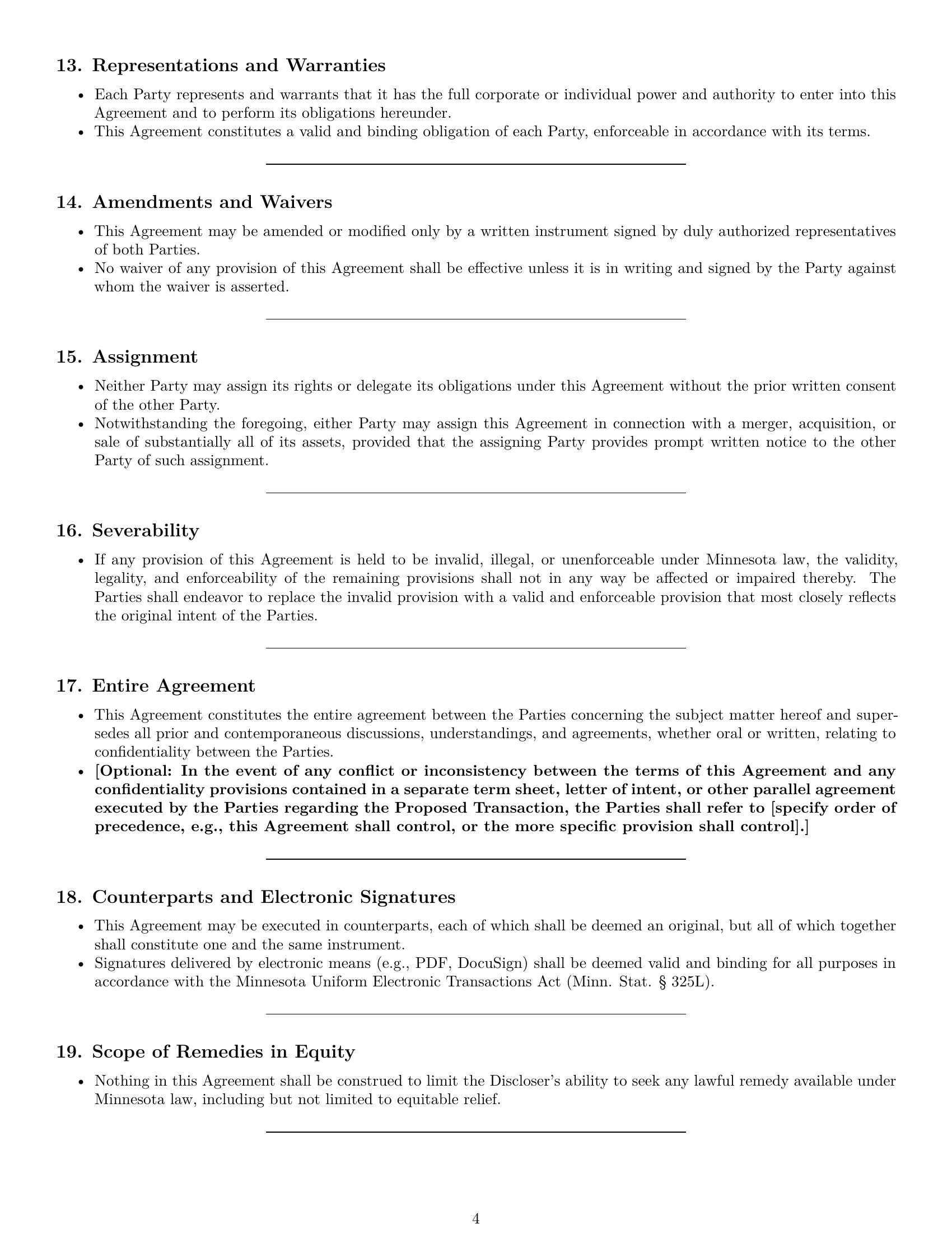Preview page 4 of Pro Minnesota investor nda template
