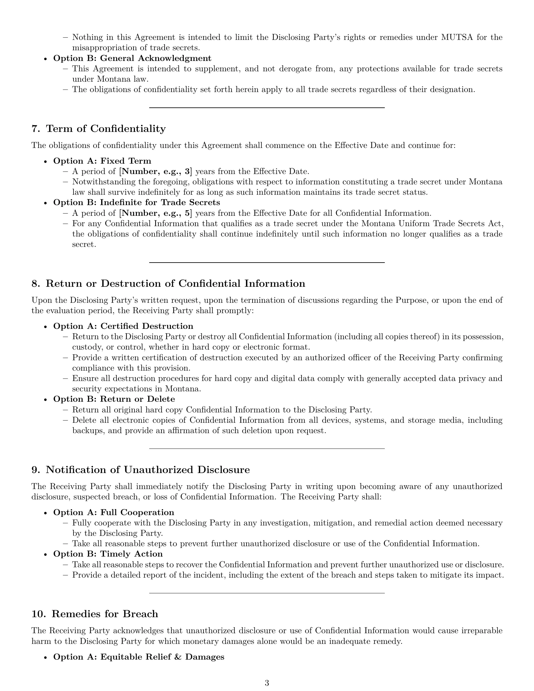 Preview page 3 of Pro Montana investor nda template