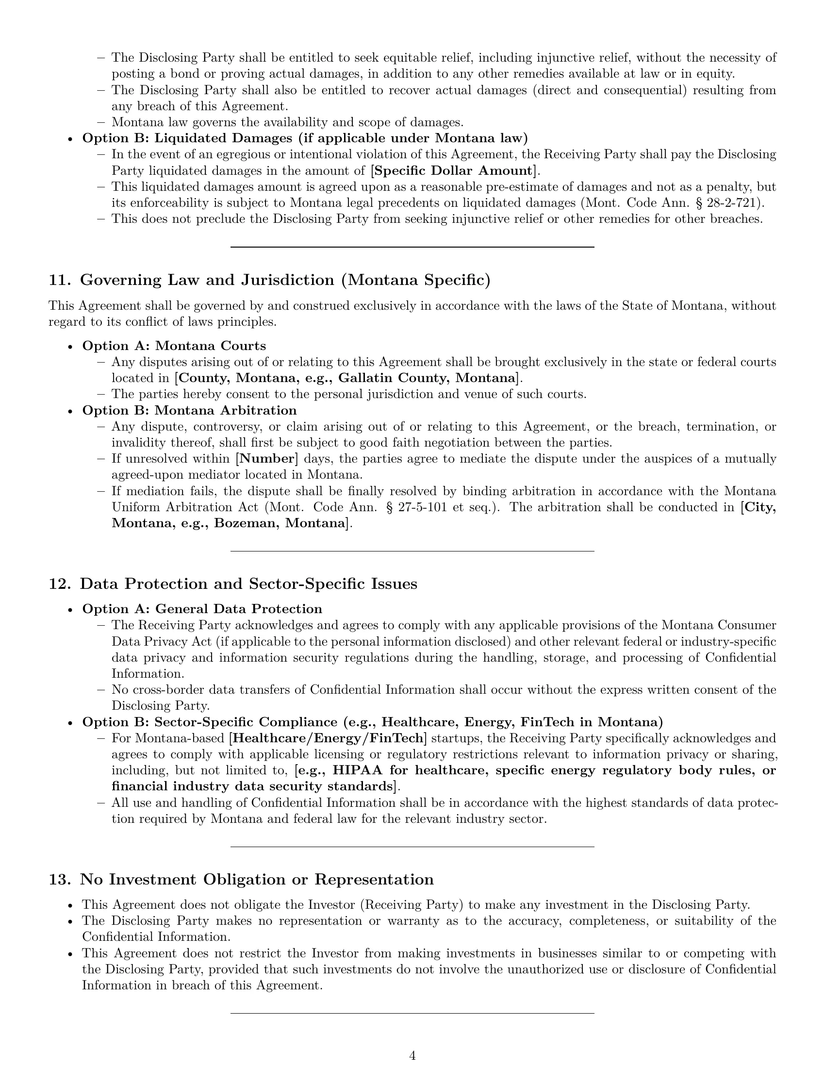 Preview page 4 of Pro Montana investor nda template