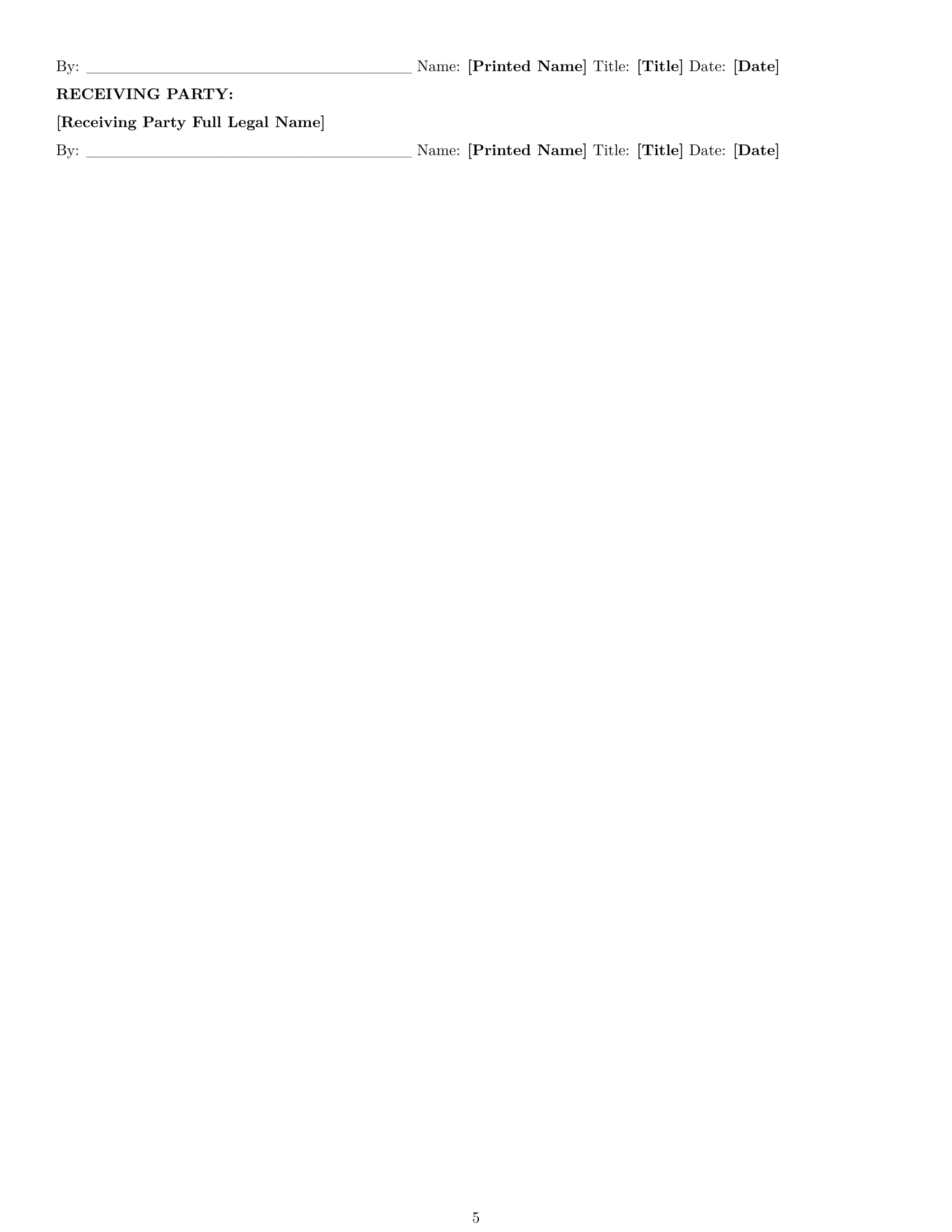 Preview page 5 of Pro Nevada investor nda template