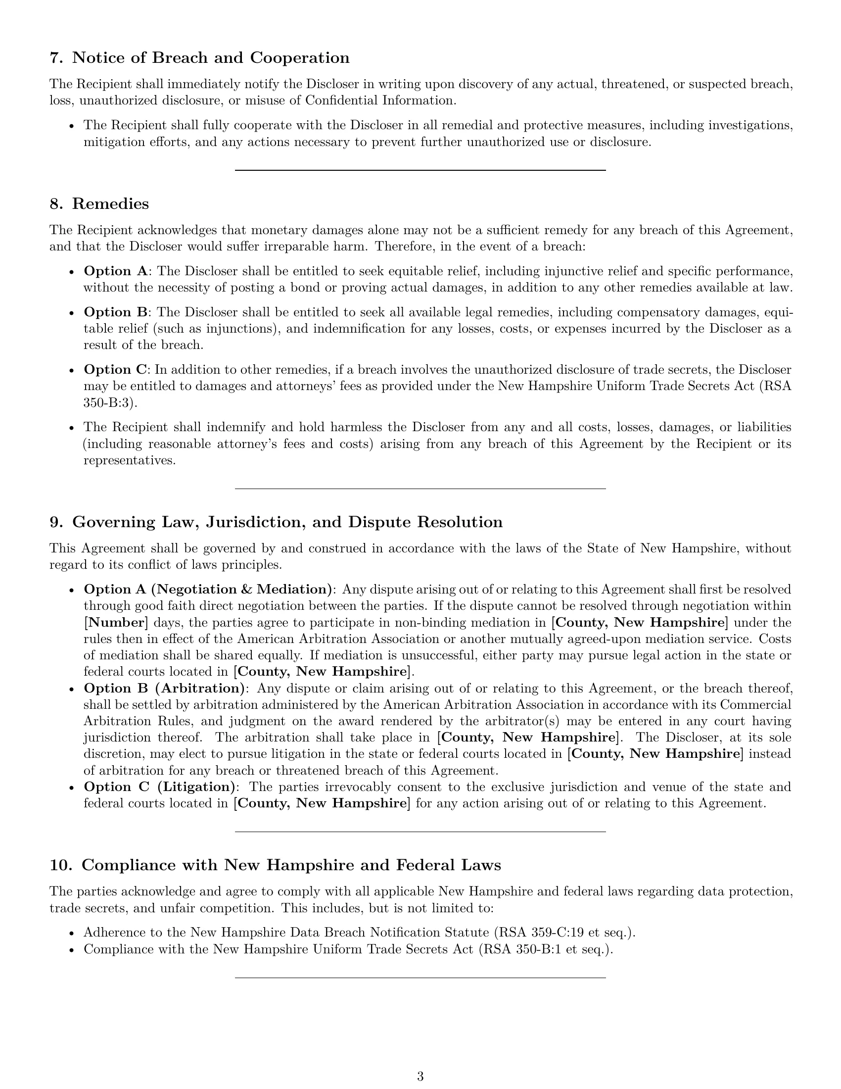 Preview page 3 of Pro New Hampshire investor nda template