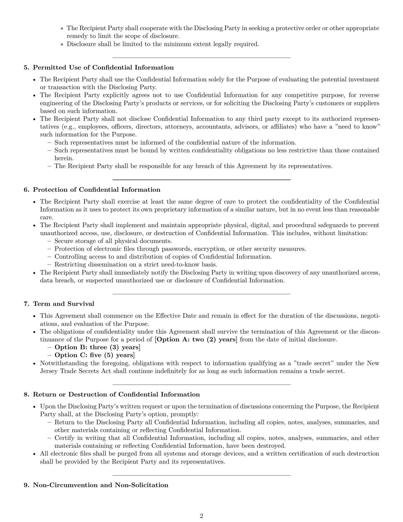 Preview page 2 of Pro New Jersey investor nda template