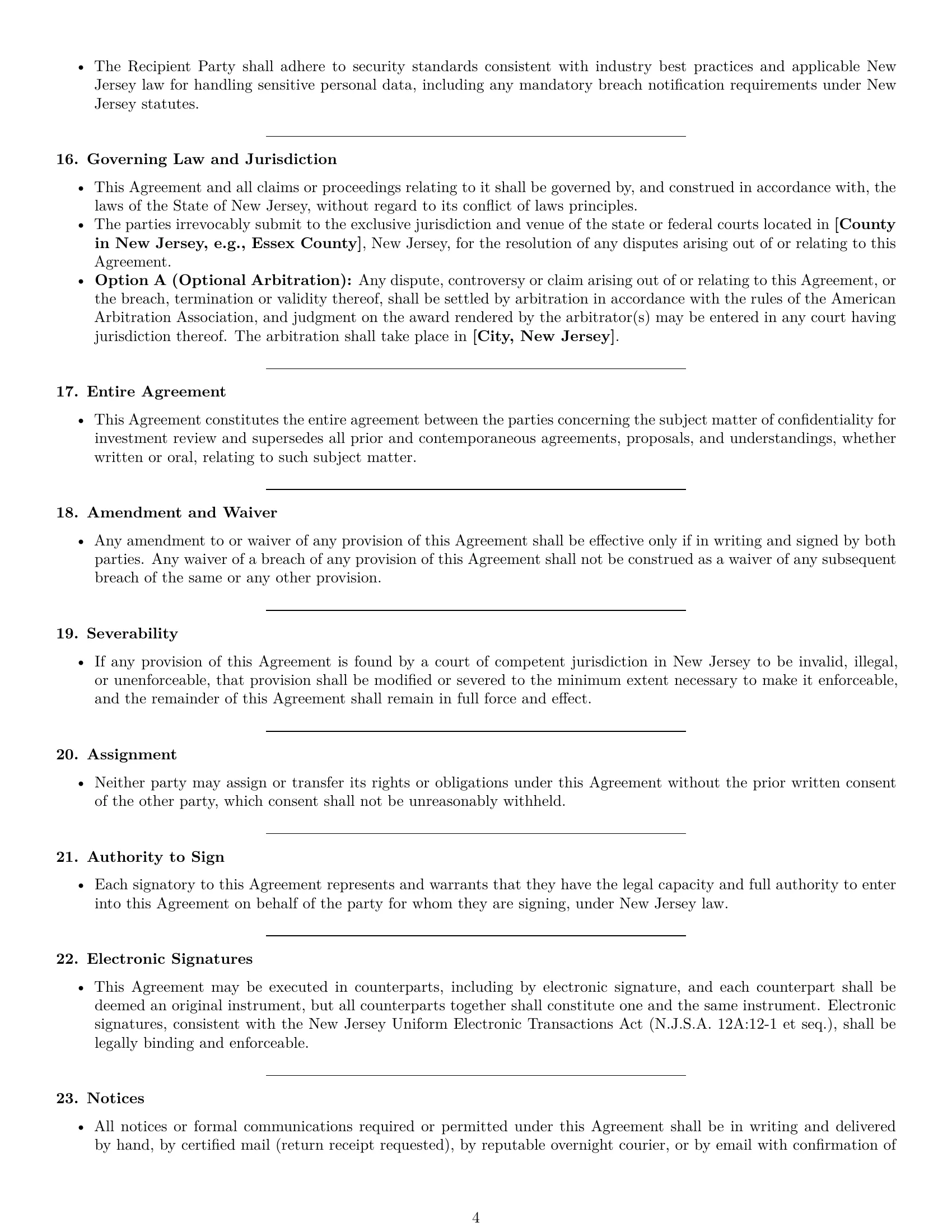 Preview page 4 of Pro New Jersey investor nda template