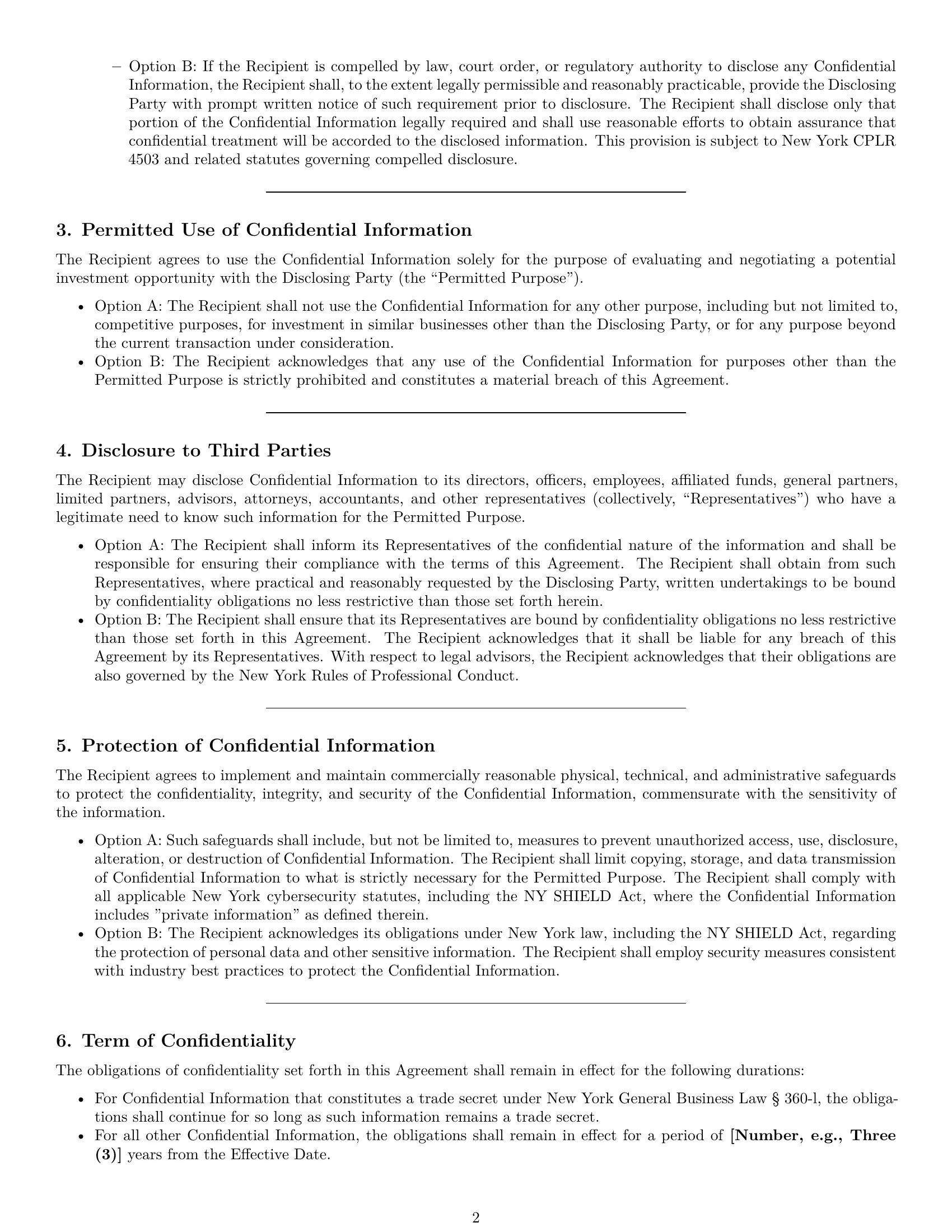 Preview page 2 of Pro New York investor nda template