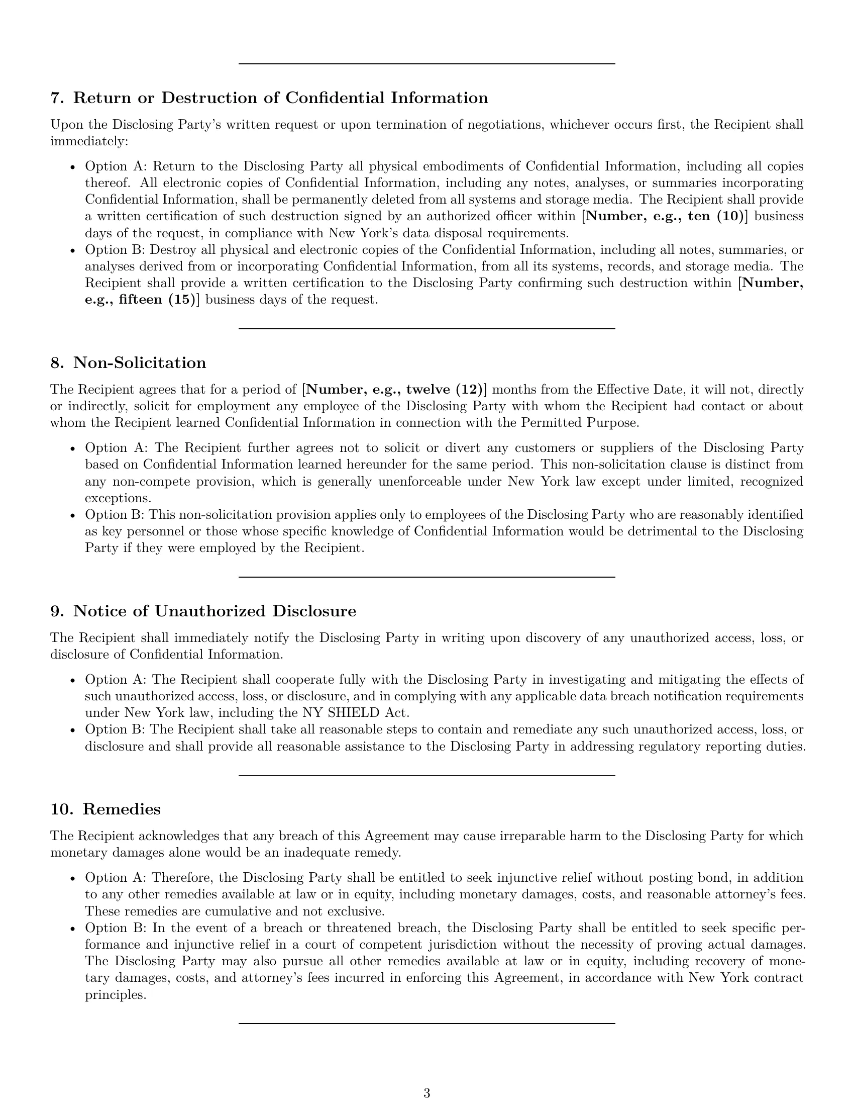 Preview page 3 of Pro New York investor nda template