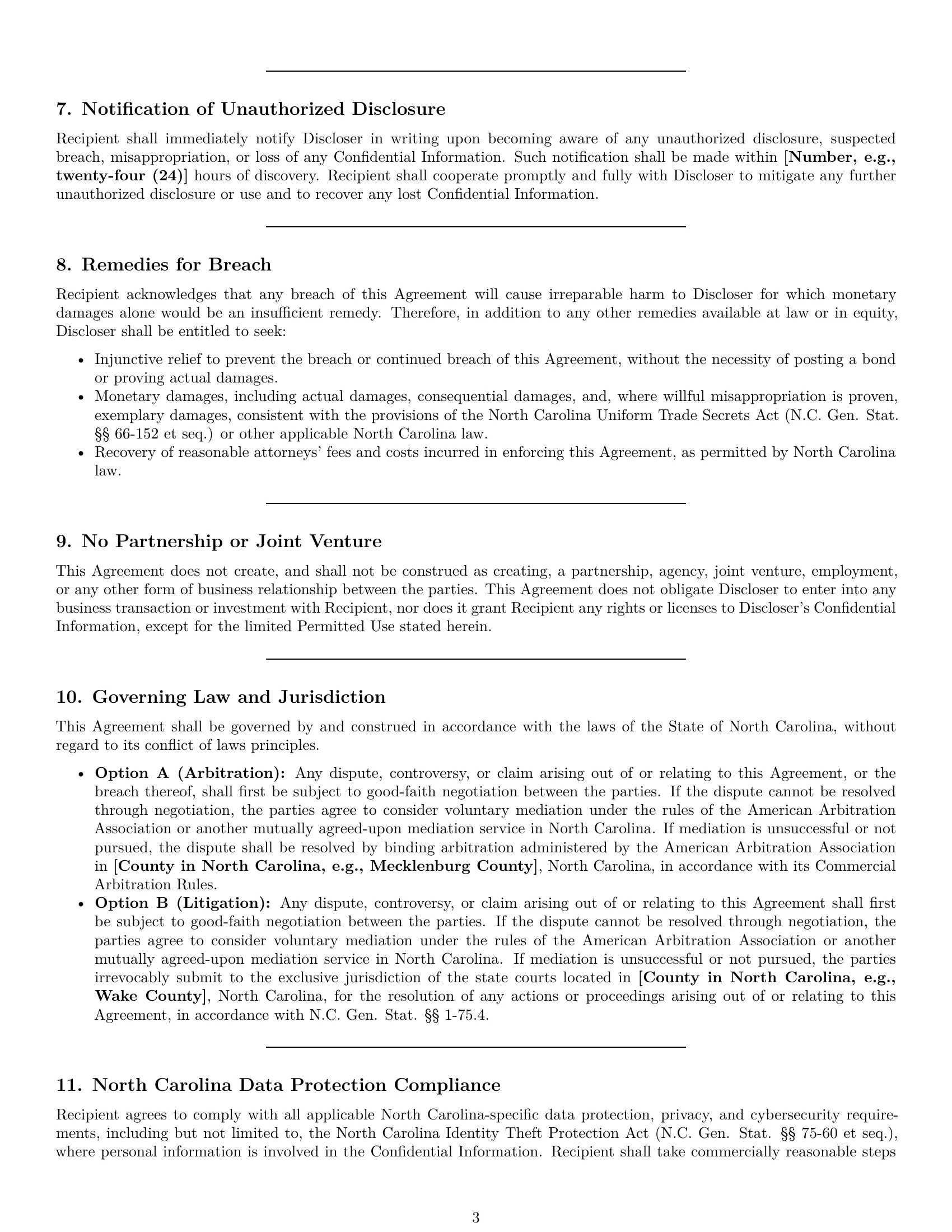 Preview page 3 of Pro North Carolina investor nda template