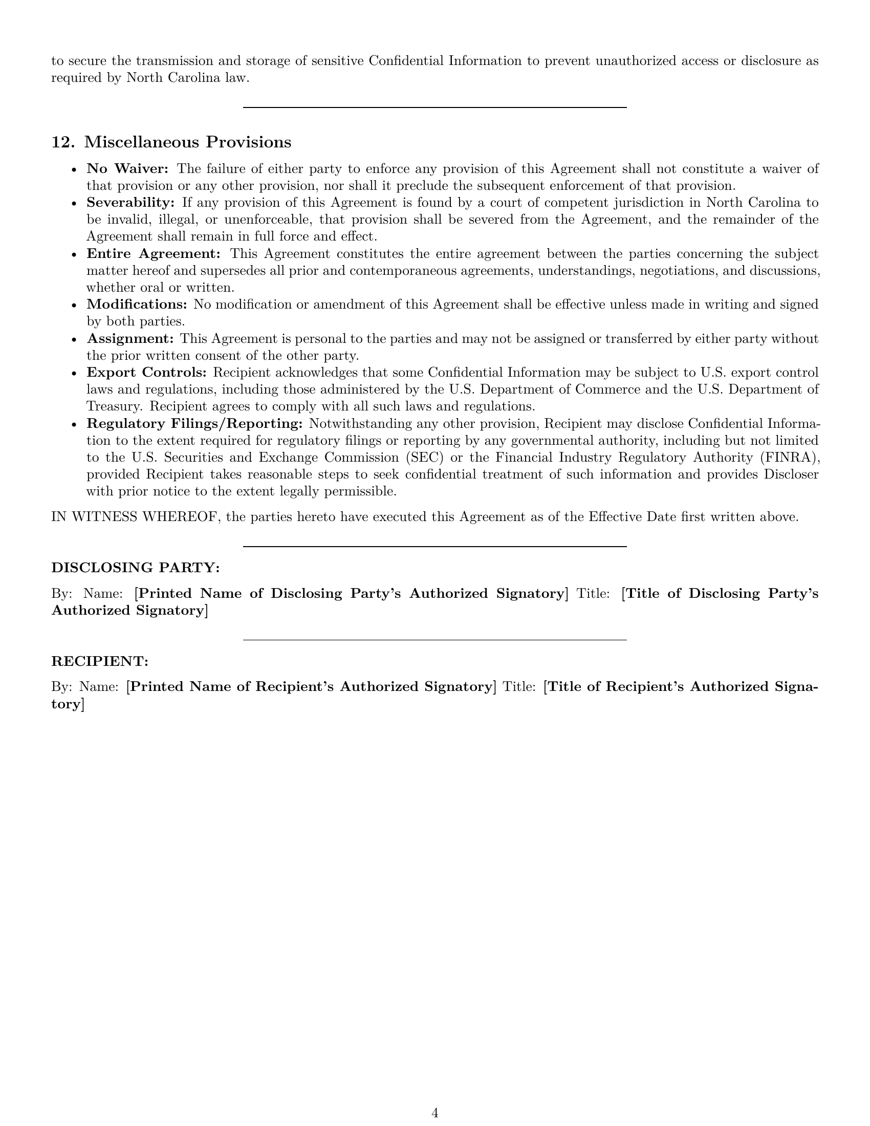 Preview page 4 of Pro North Carolina investor nda template