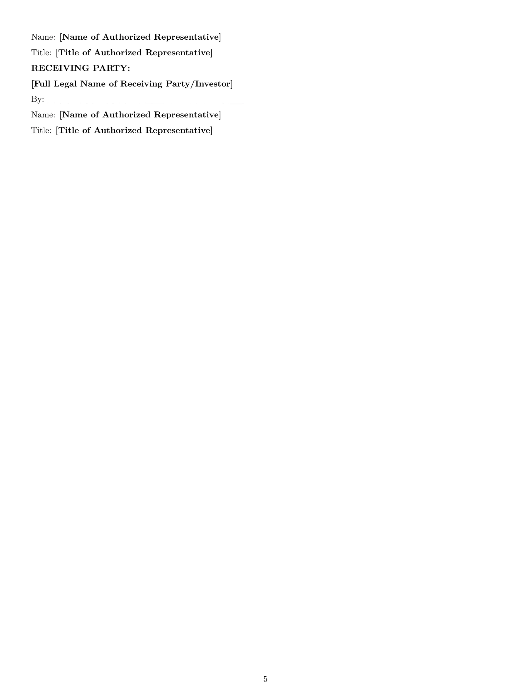Preview page 5 of Pro Oklahoma investor nda template