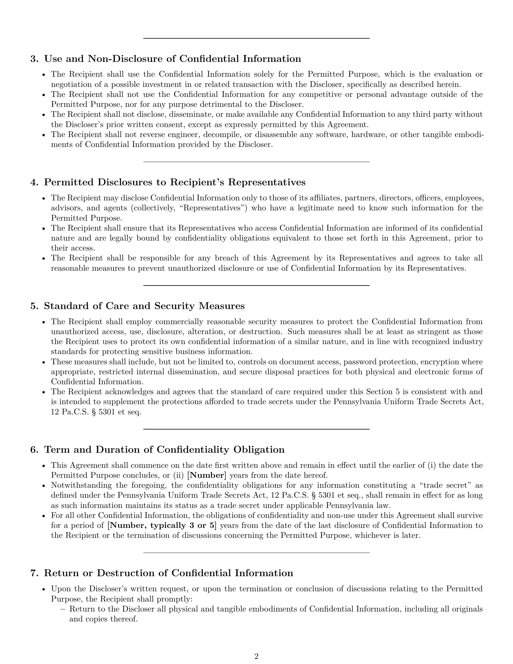 Preview page 2 of Pro Pennsylvania investor nda template