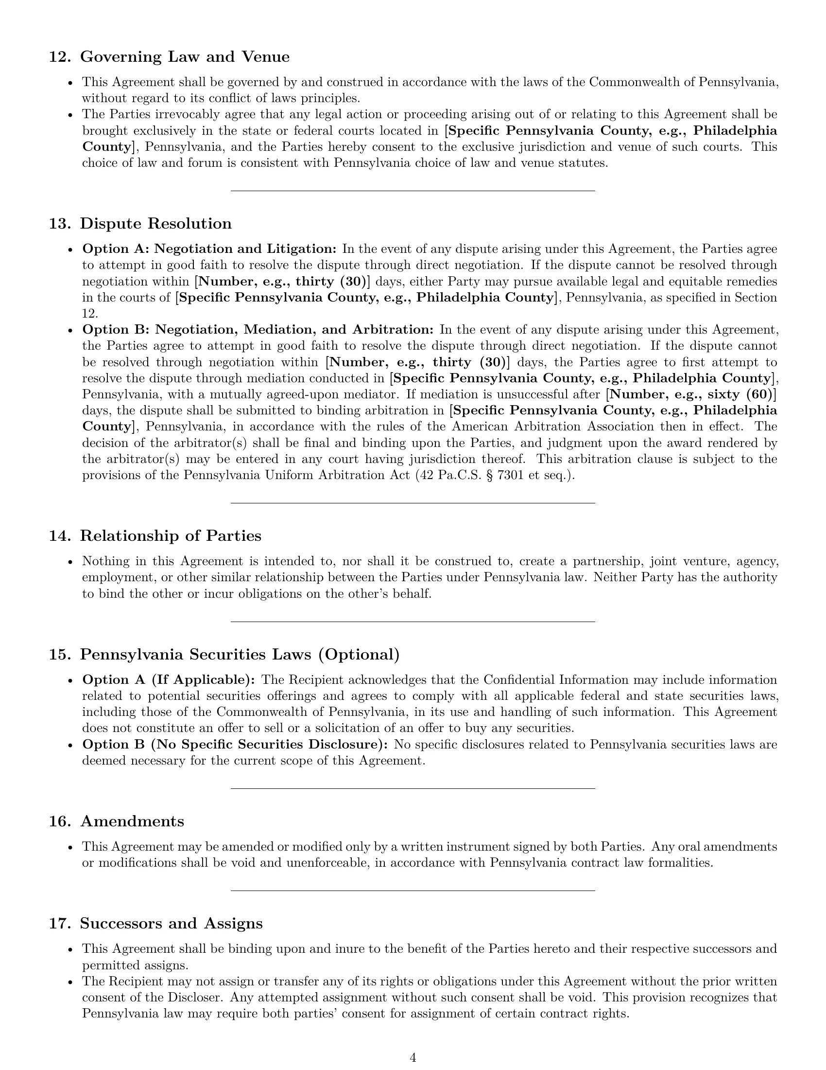 Preview page 4 of Pro Pennsylvania investor nda template