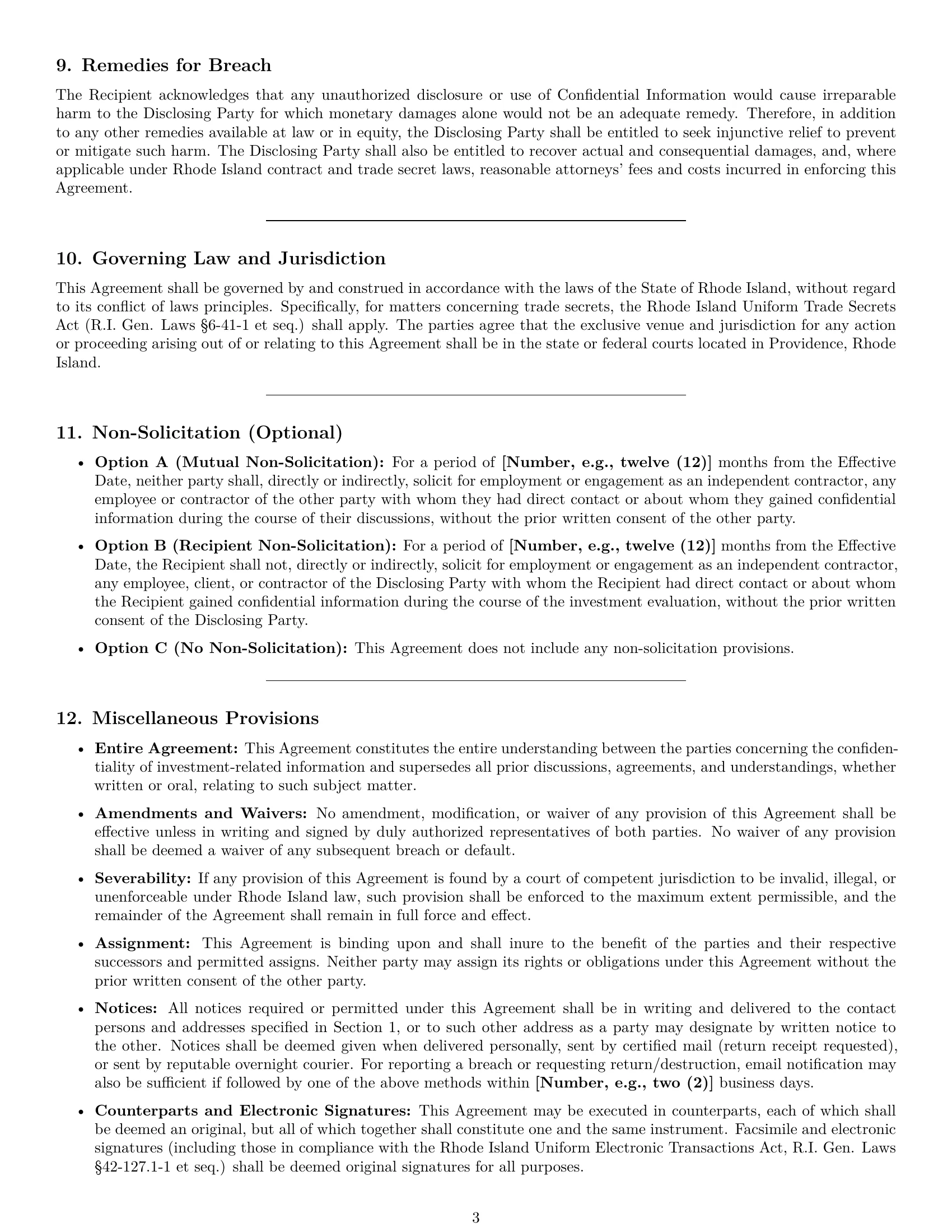 Preview page 3 of Pro Rhode Island investor nda template