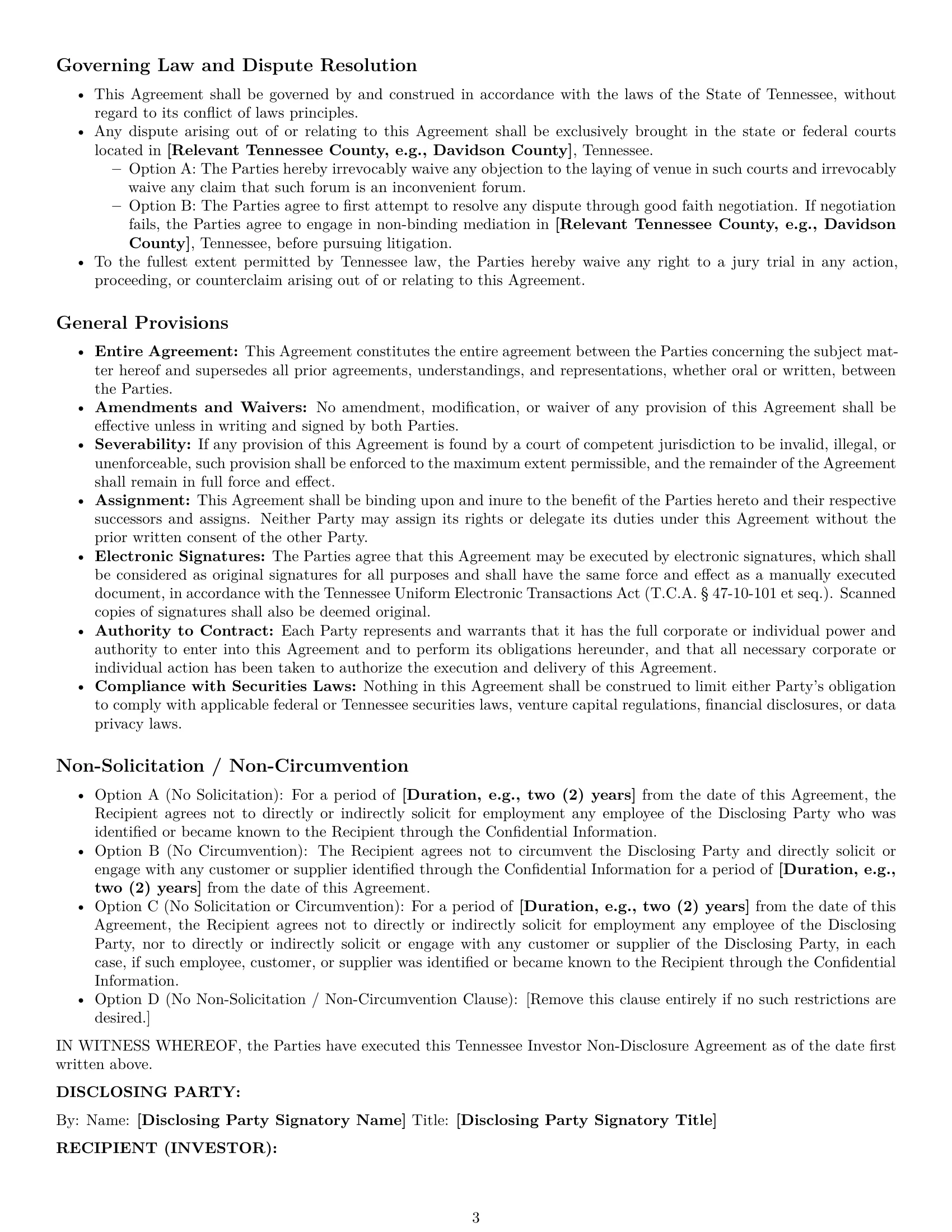 Preview page 3 of Pro Tennessee investor nda template