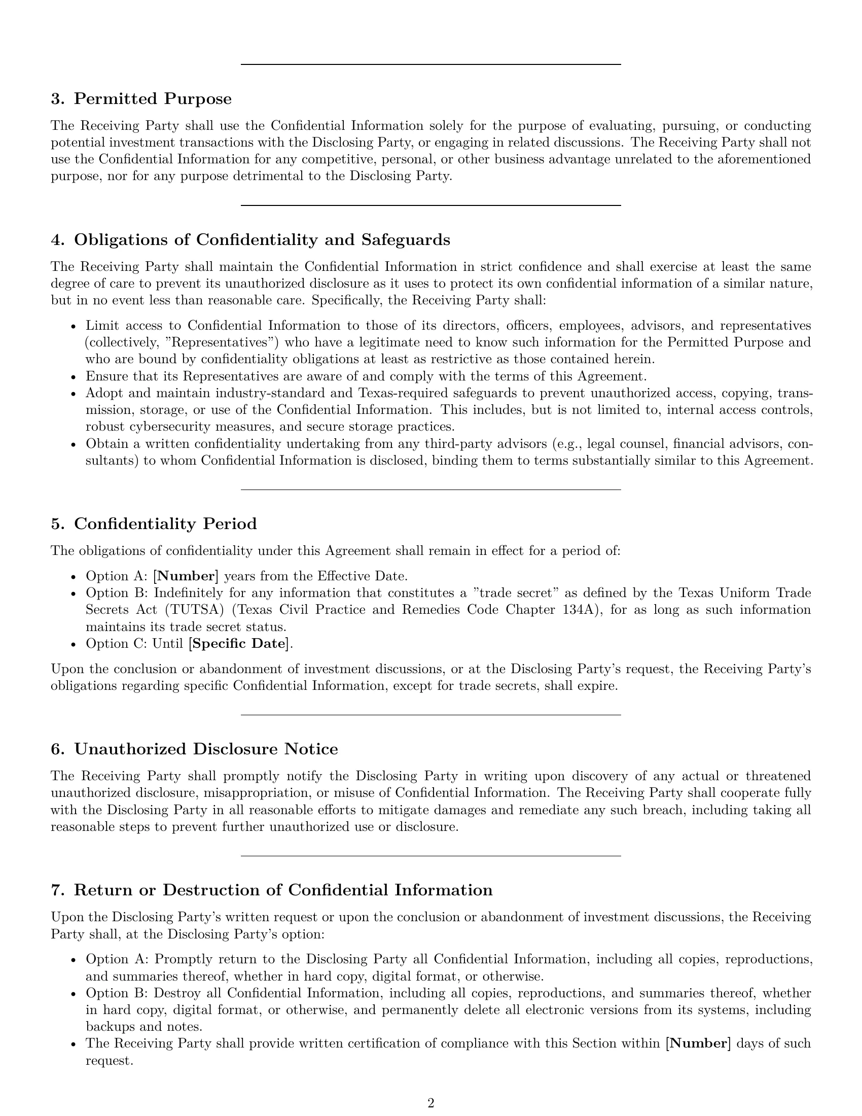 Preview page 2 of Pro Texas investor nda template