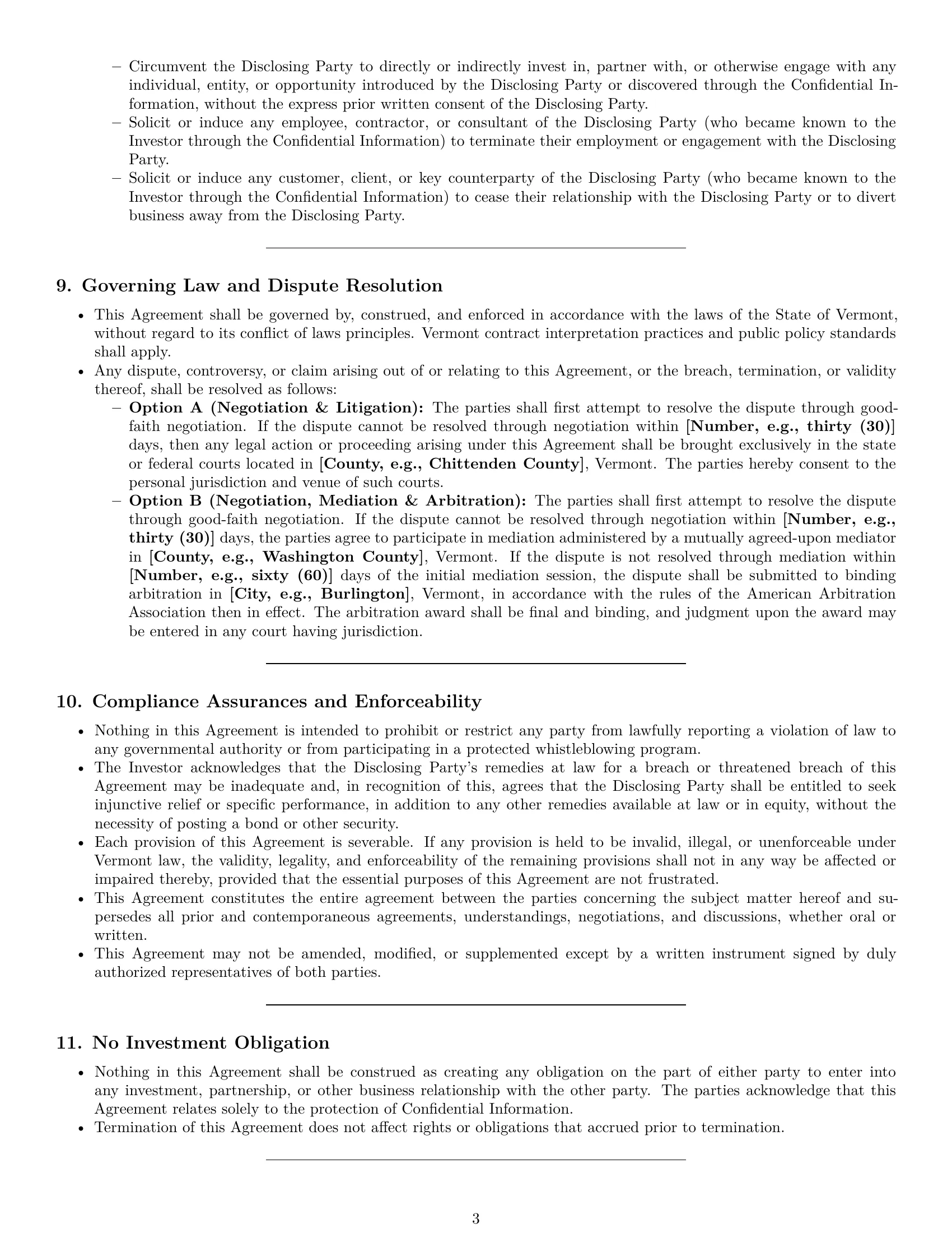 Preview page 3 of Pro Vermont investor nda template