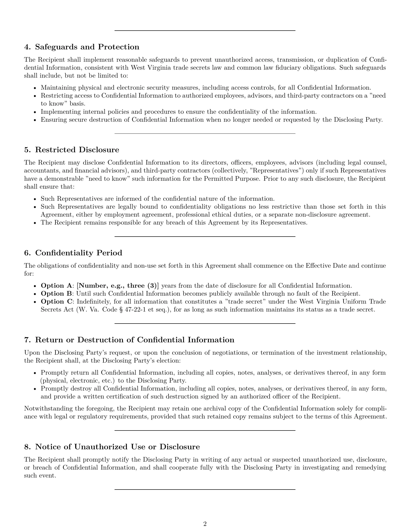 Preview page 2 of Pro West Virginia investor nda template