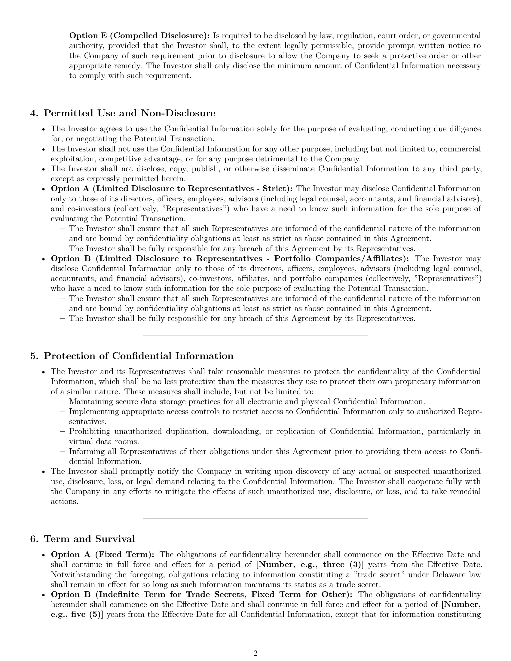 Preview page 2 of Pro Delaware investor nda template