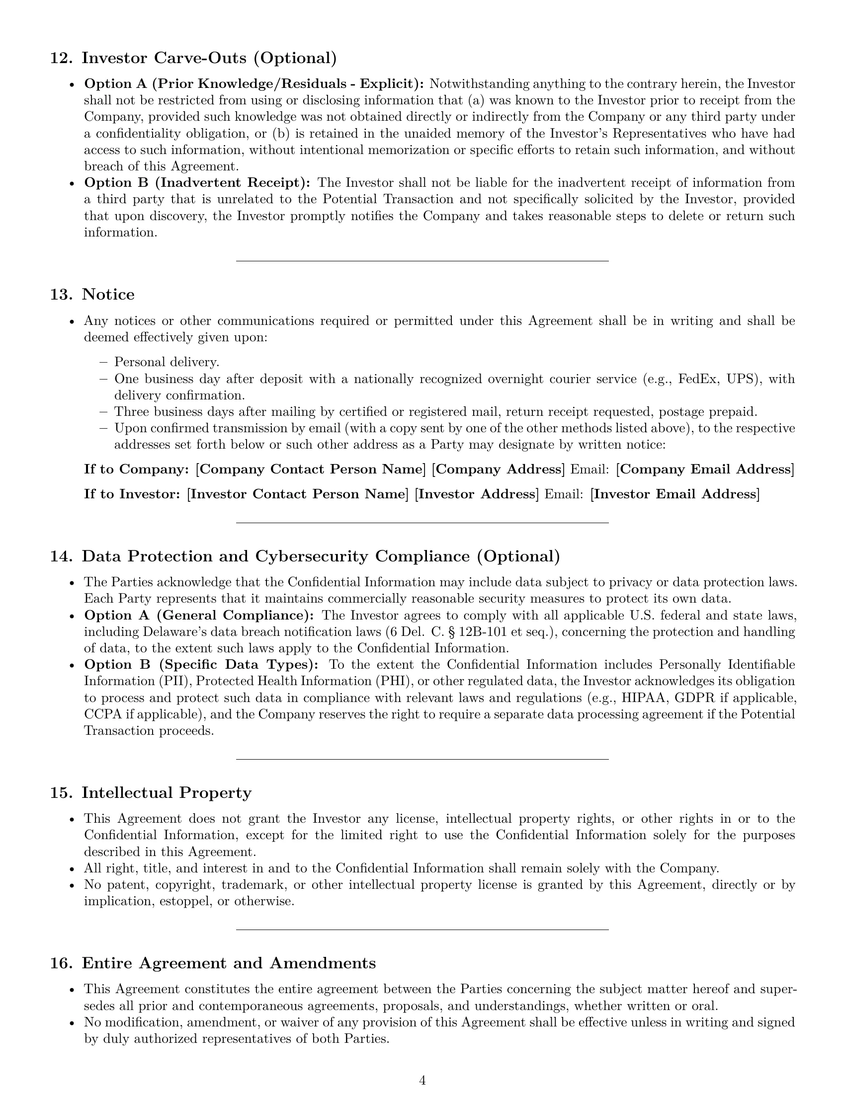 Preview page 4 of Pro Delaware investor nda template