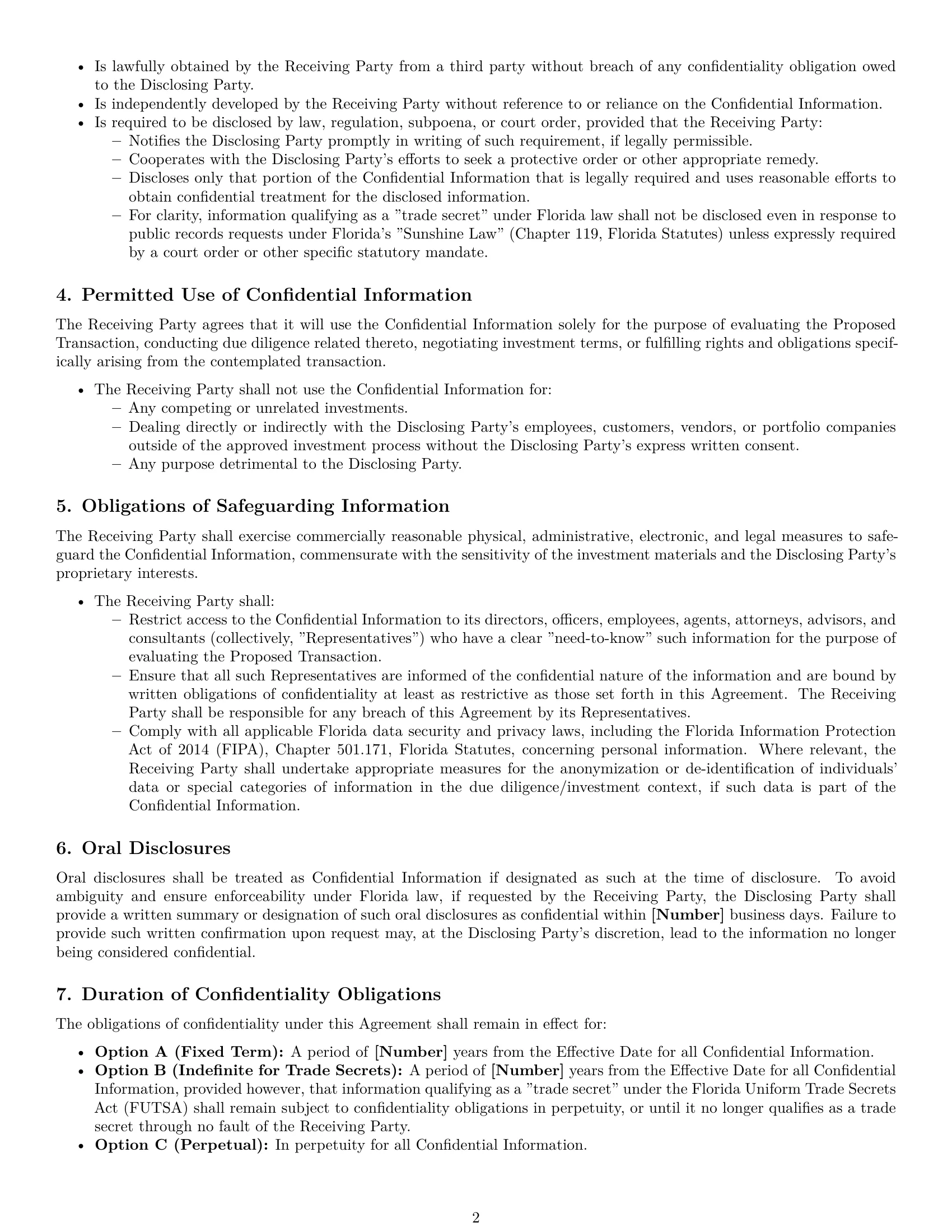 Preview page 2 of Pro Florida investor nda template