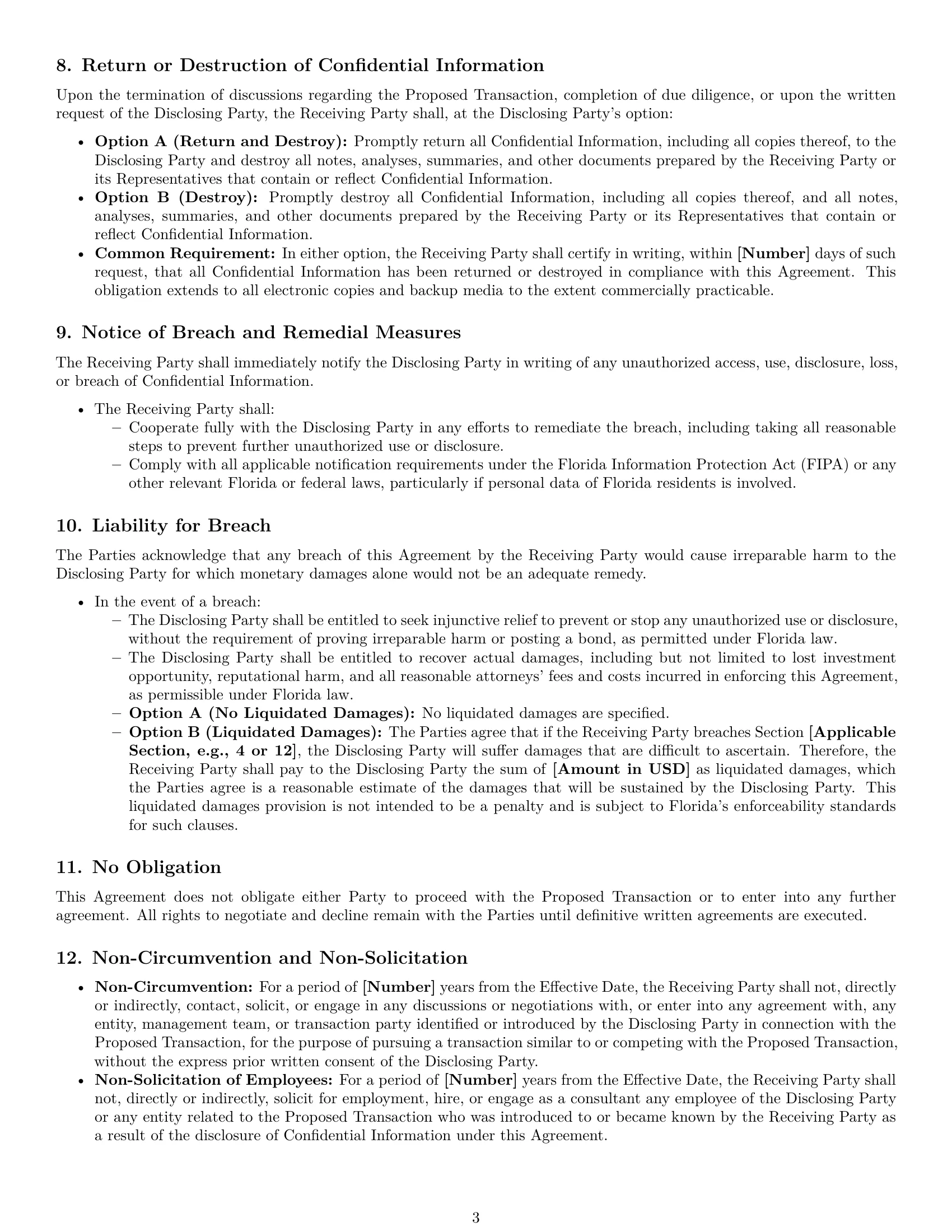 Preview page 3 of Pro Florida investor nda template