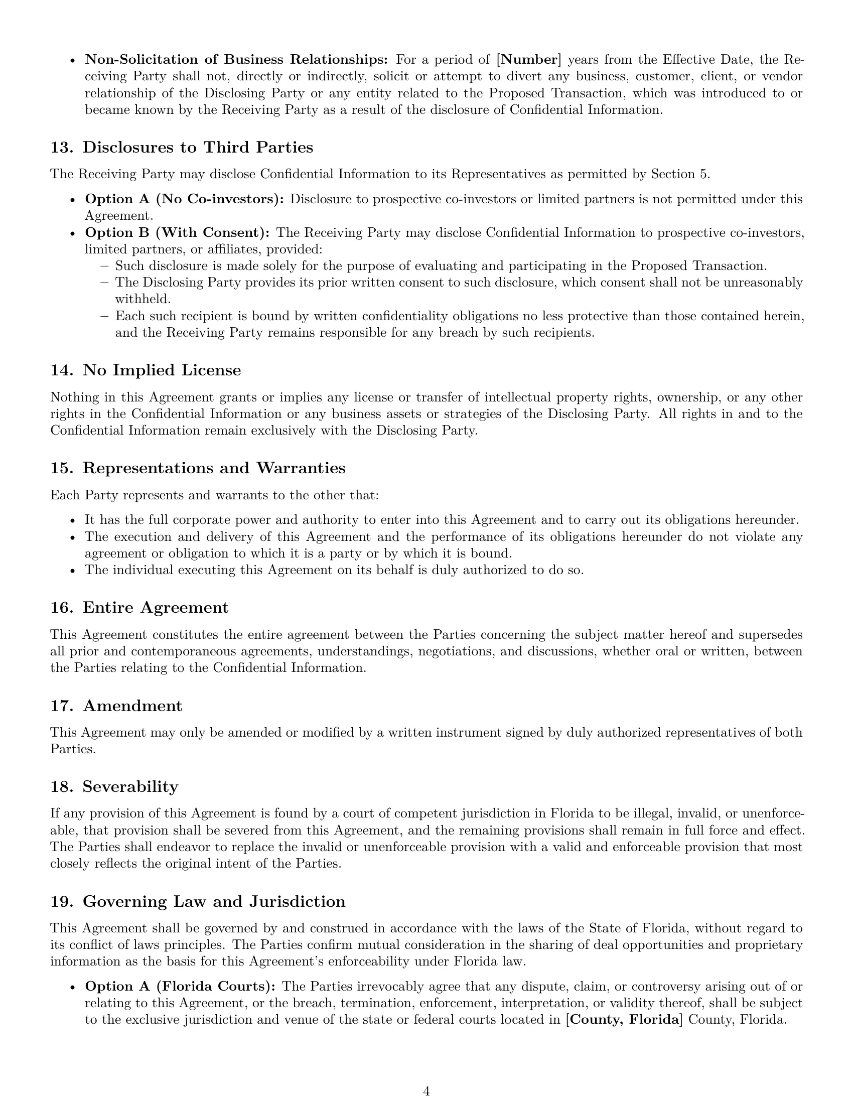 Preview page 4 of Pro Florida investor nda template