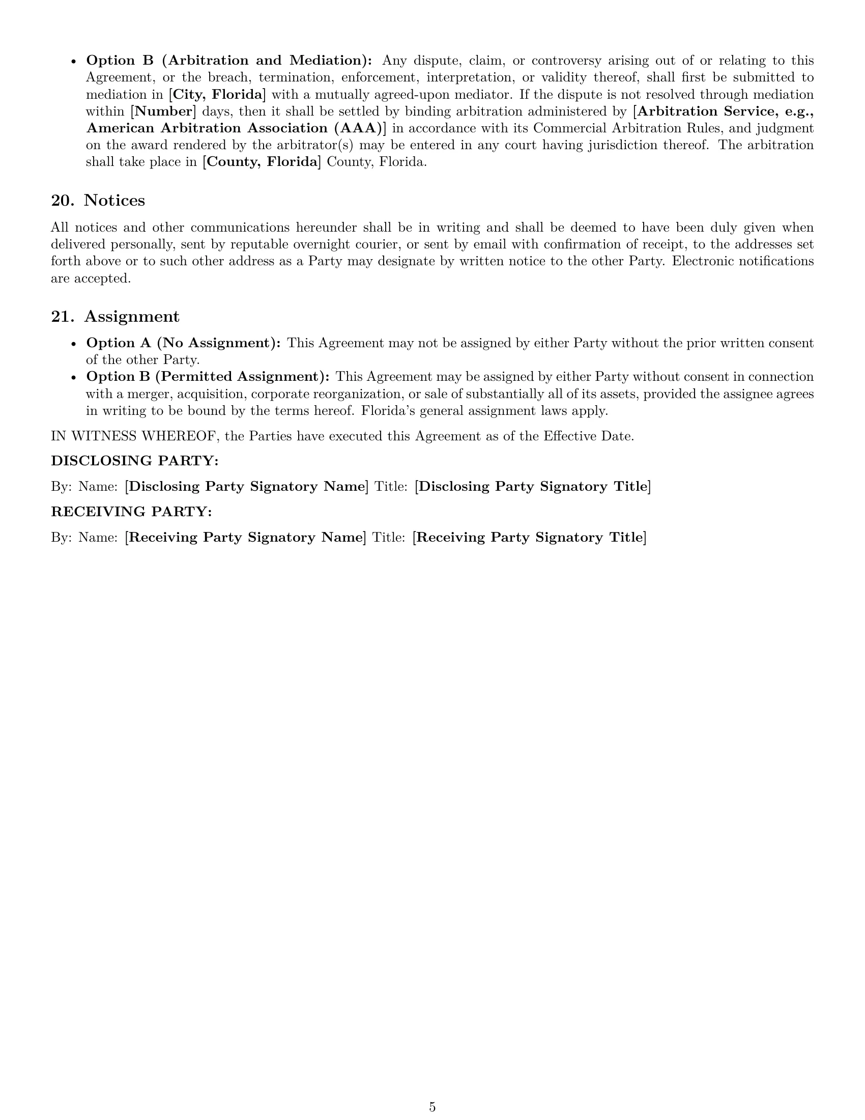Preview page 5 of Pro Florida investor nda template