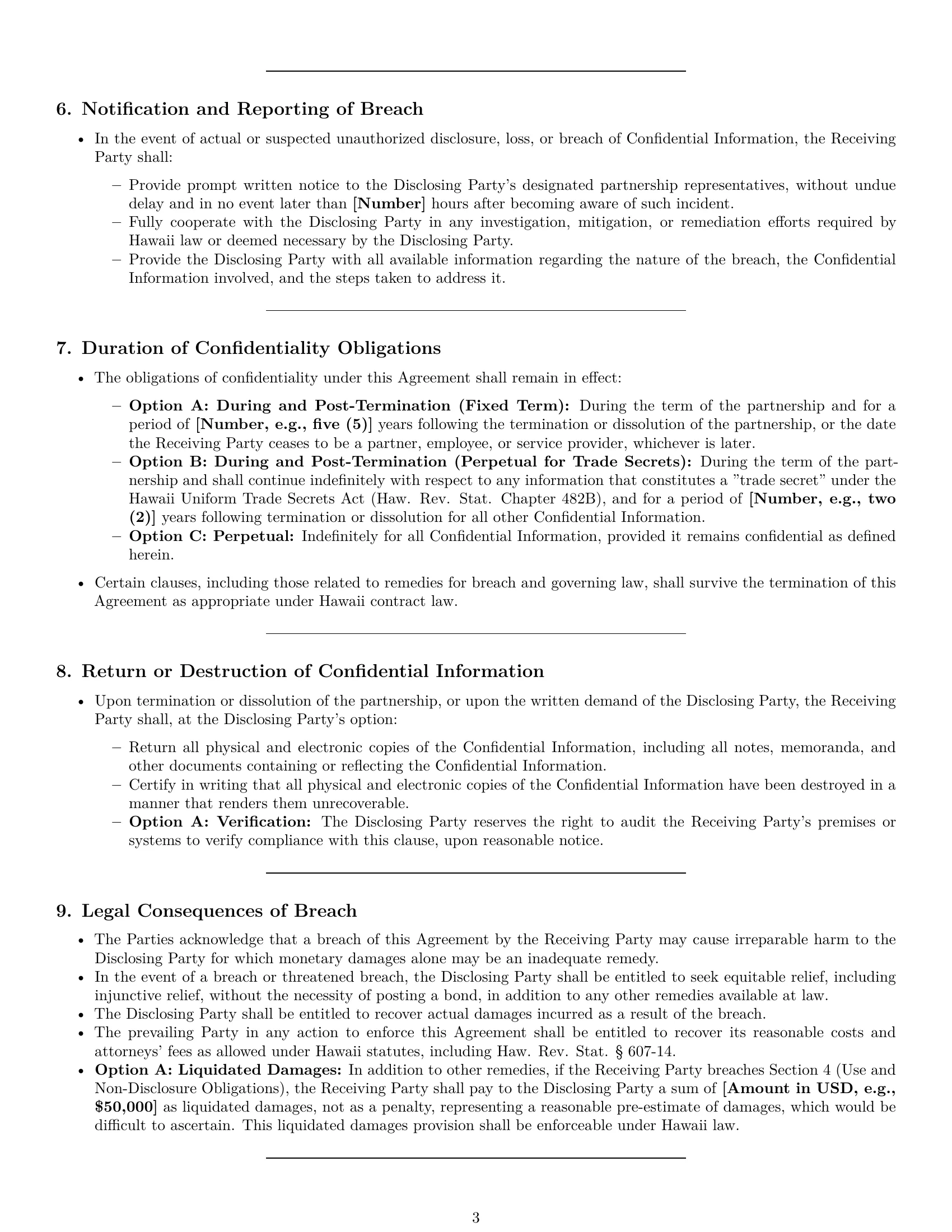 Preview page 3 of Pro Hawaii partnership nda template