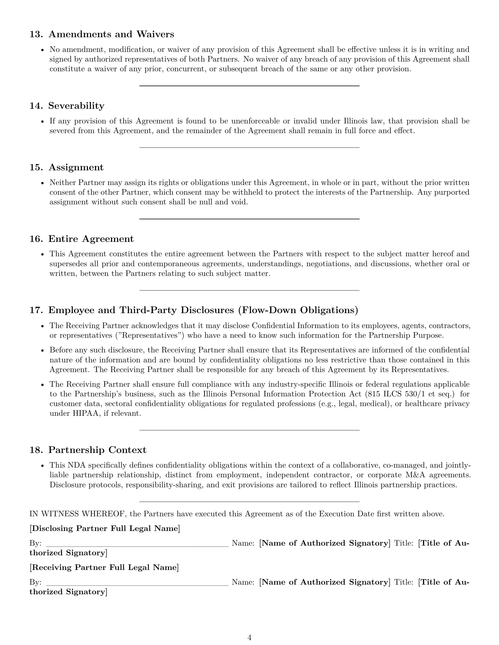 Preview page 4 of Pro Illinois partnership nda template