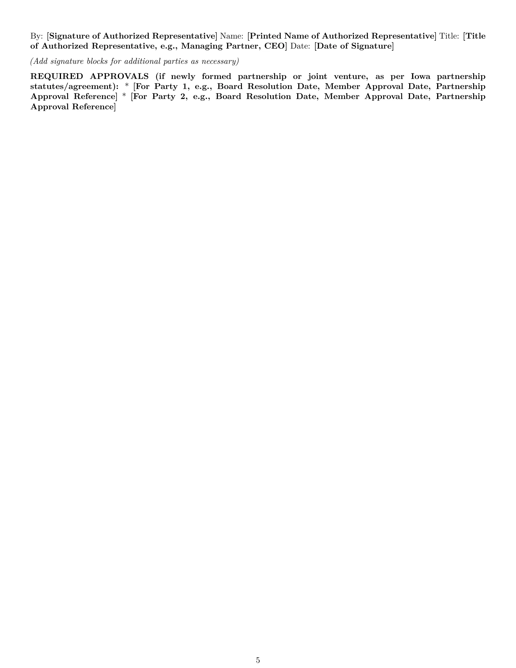 Preview page 5 of Pro Iowa partnership nda template