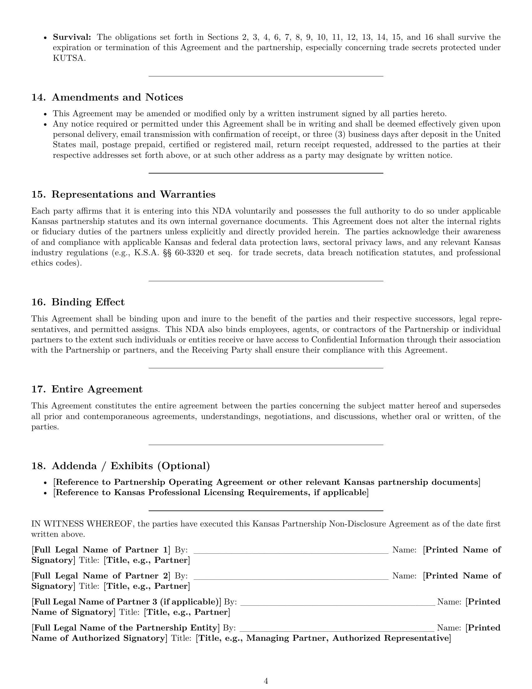 Preview page 4 of Pro Kansas partnership nda template