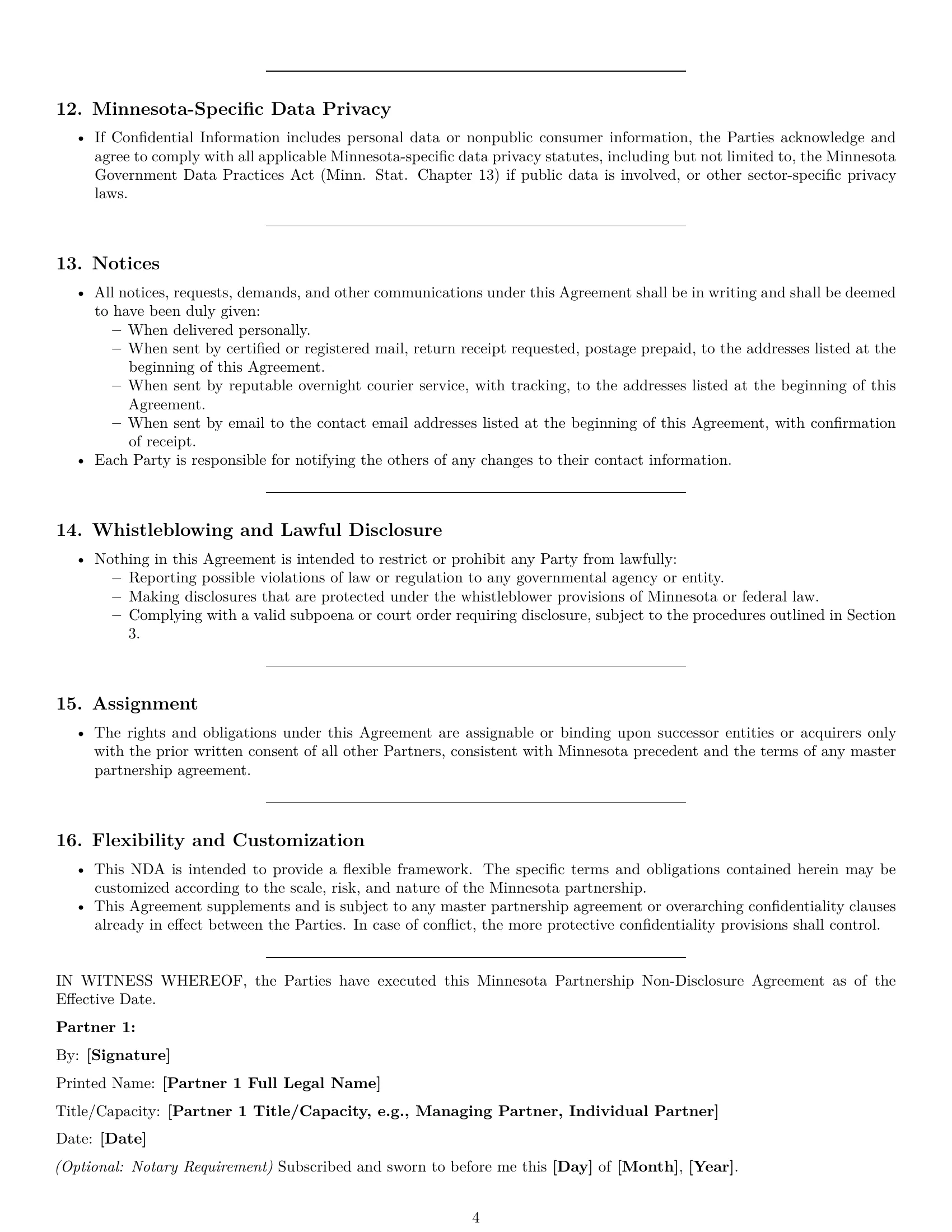 Preview page 4 of Pro Minnesota partnership nda template
