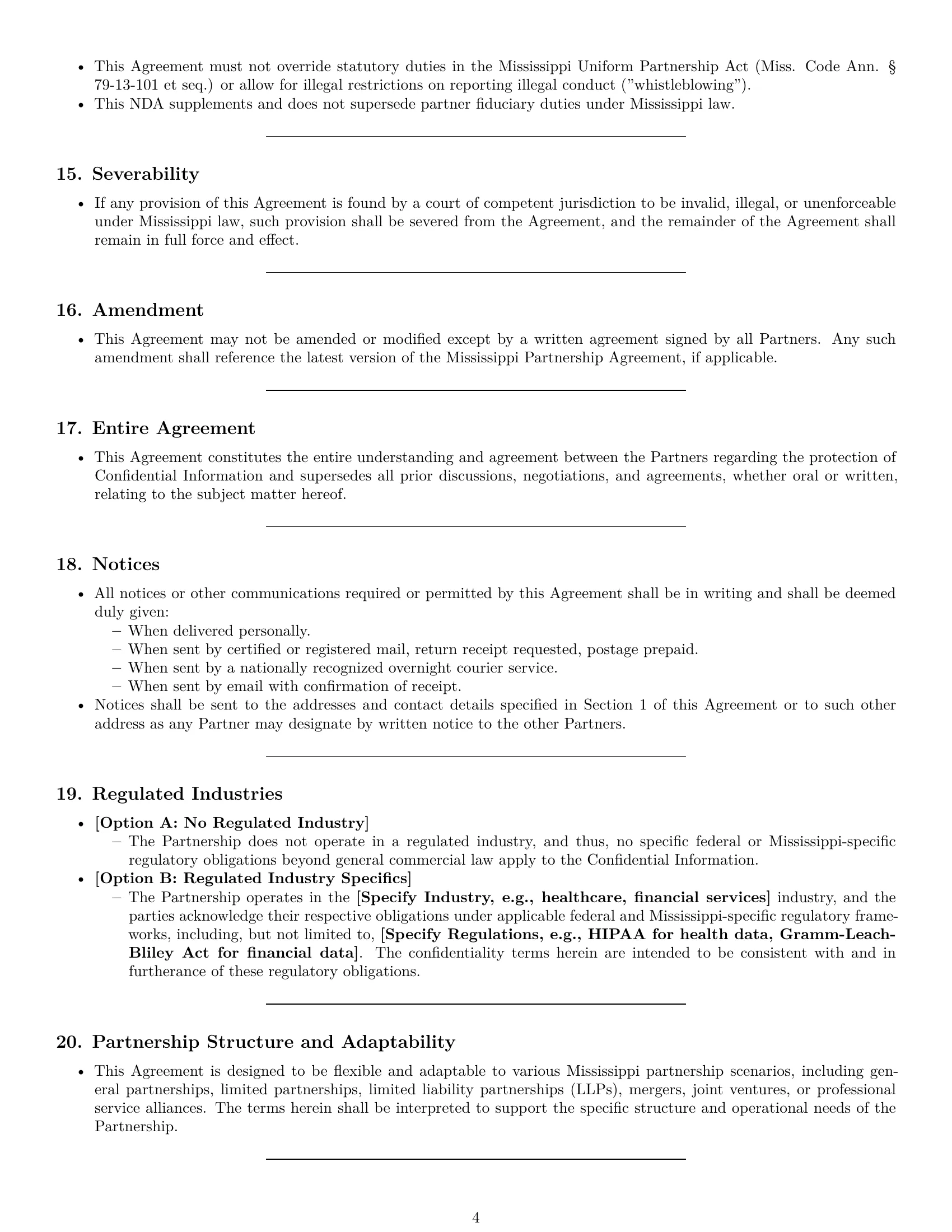 Preview page 4 of Pro Mississippi partnership nda template