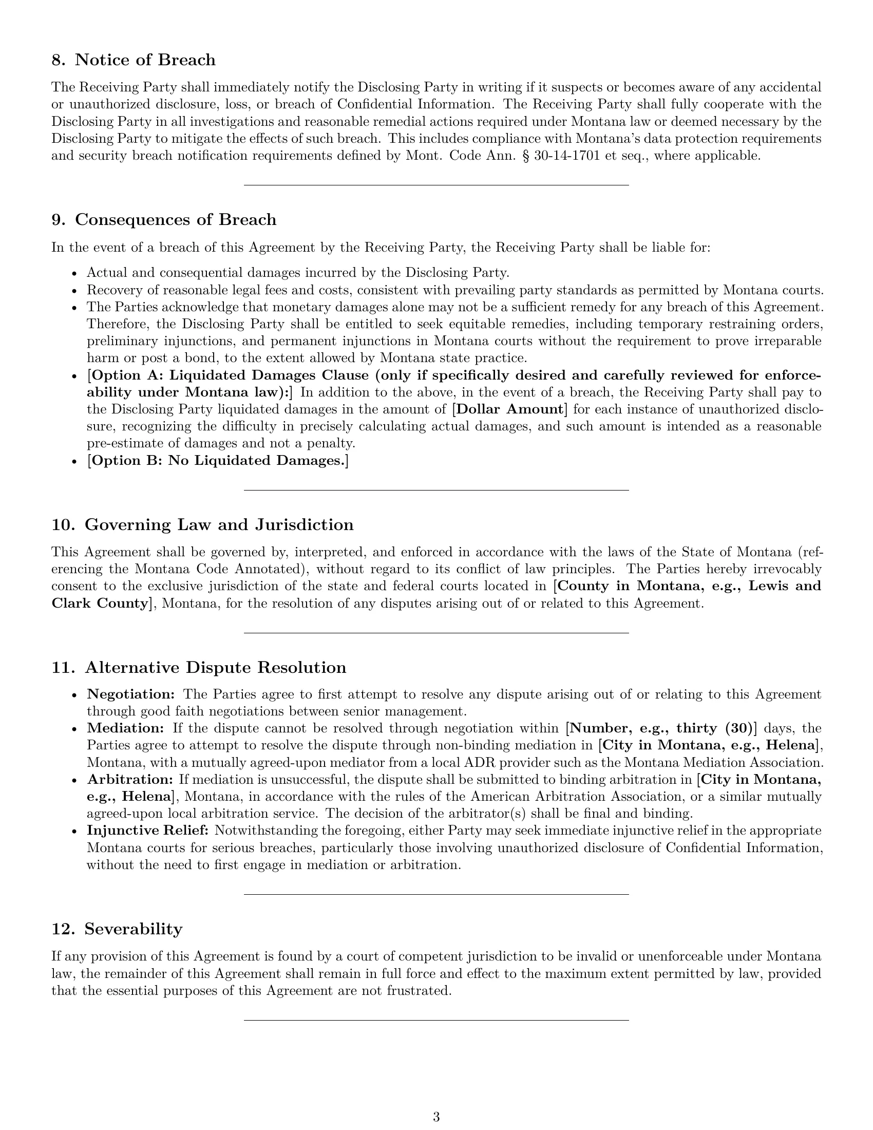 Preview page 3 of Pro Montana partnership nda template