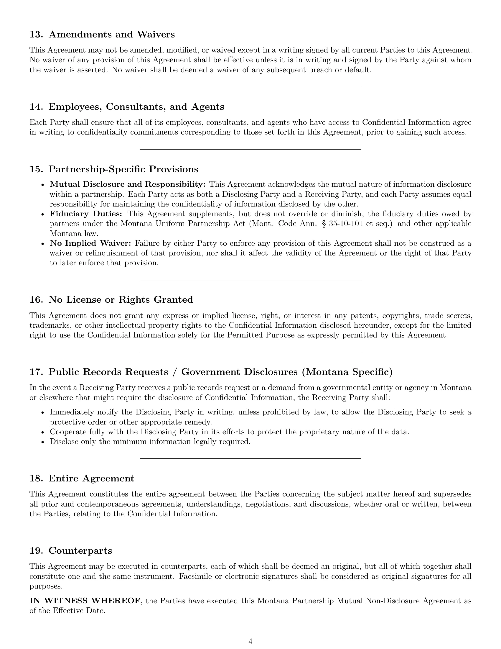 Preview page 4 of Pro Montana partnership nda template