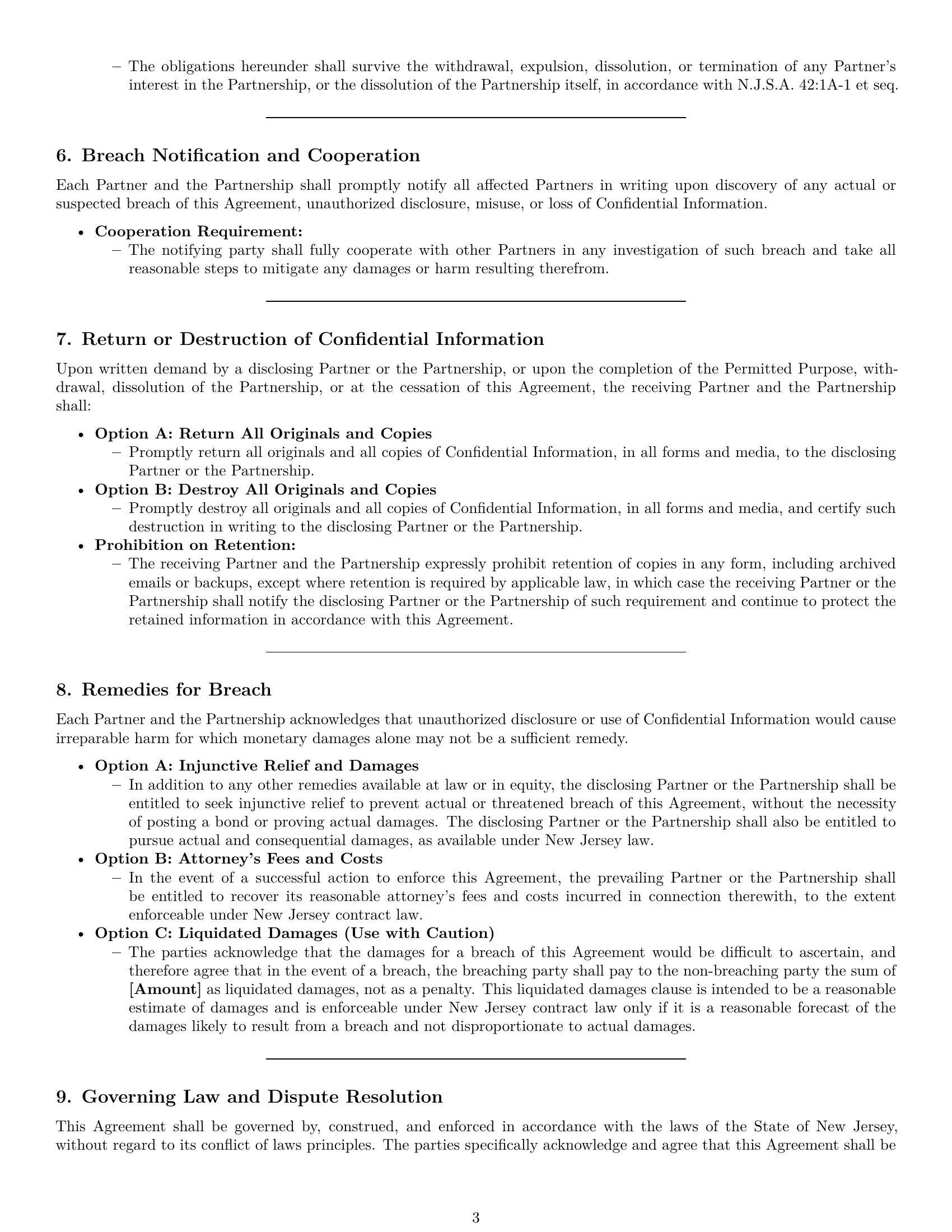 Preview page 3 of Pro New Jersey partnership nda template