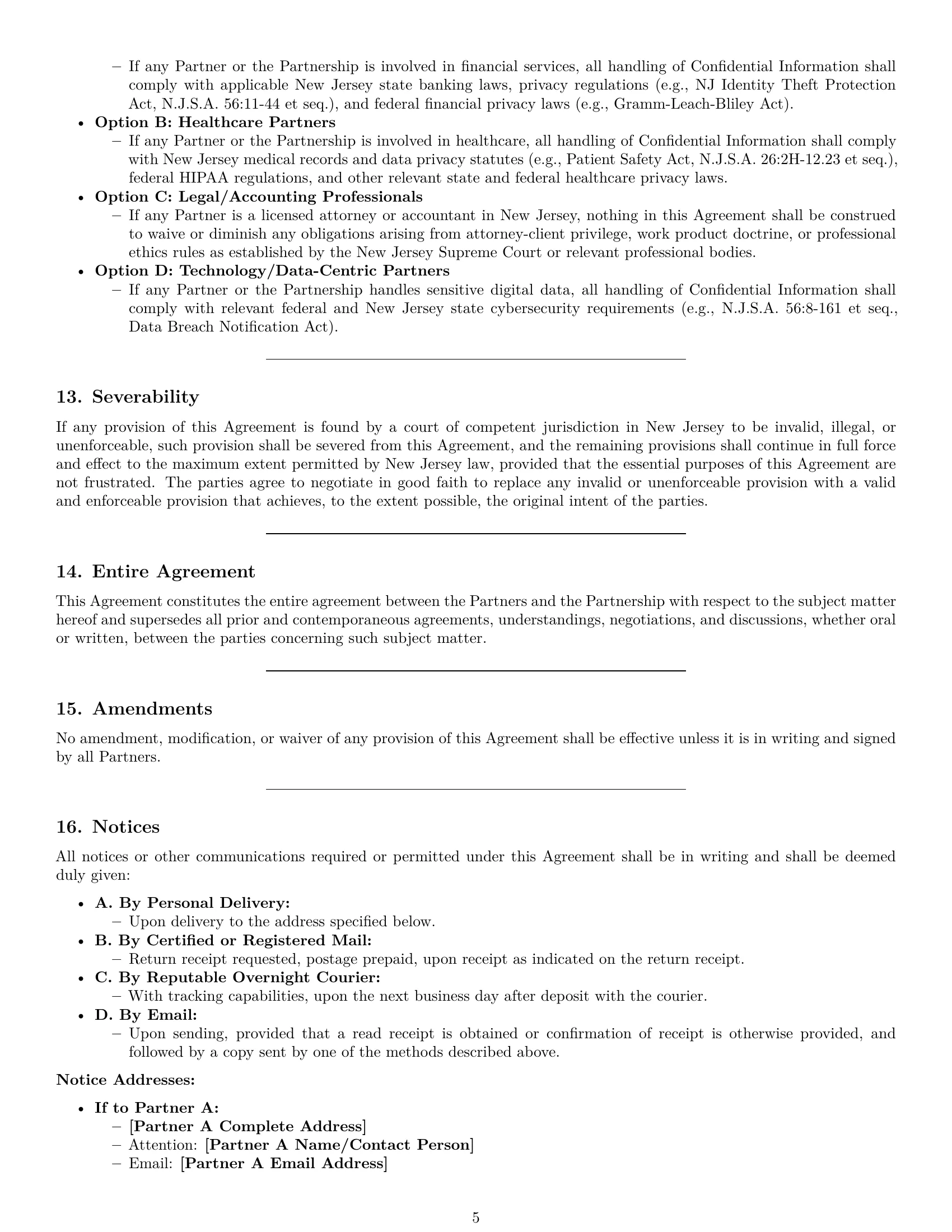 Preview page 5 of Pro New Jersey partnership nda template