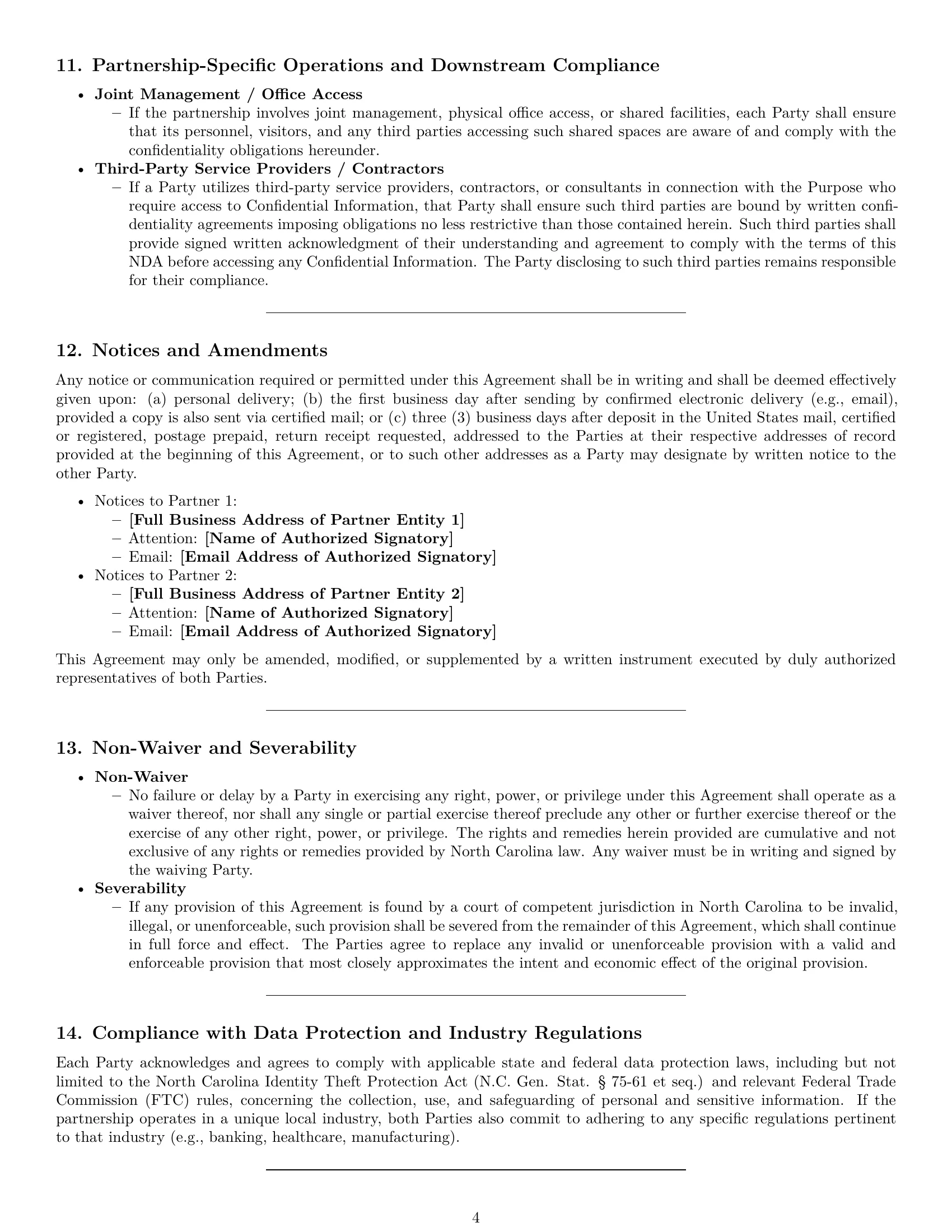 Preview page 4 of Pro North Carolina partnership nda template