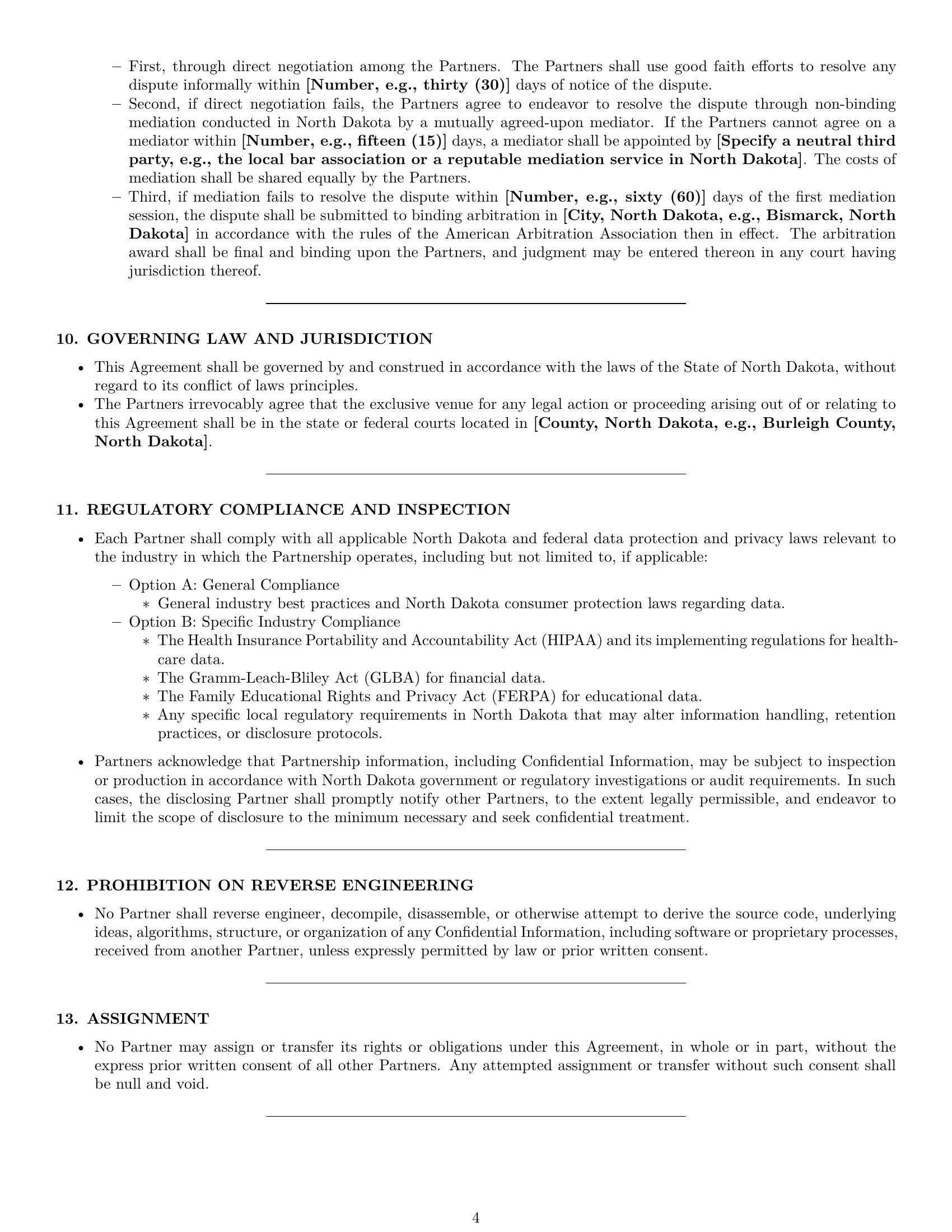 Preview page 4 of Pro North Dakota partnership nda template