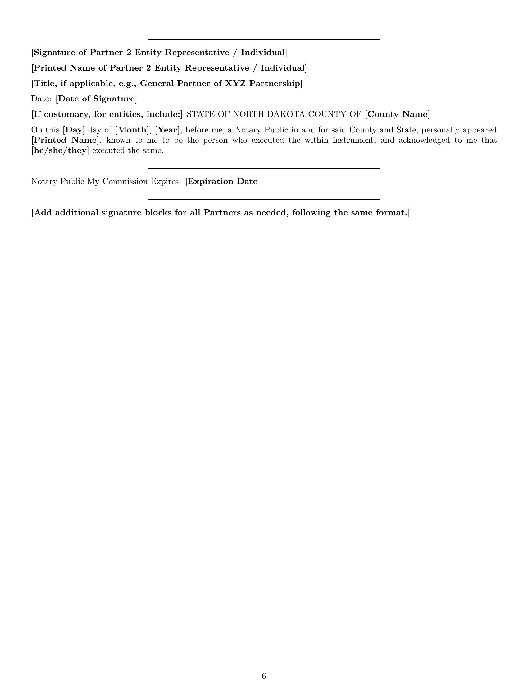 Preview page 6 of Pro North Dakota partnership nda template