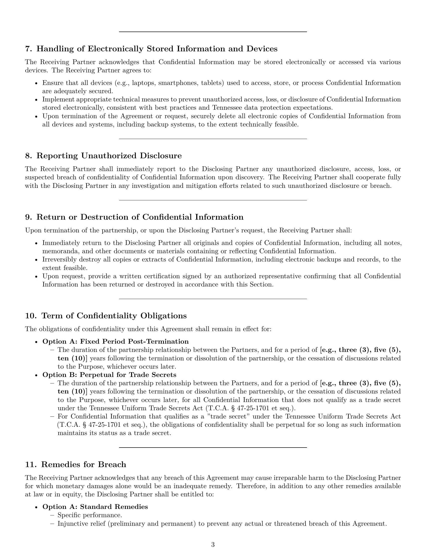 Preview page 3 of Pro Tennessee partnership nda template
