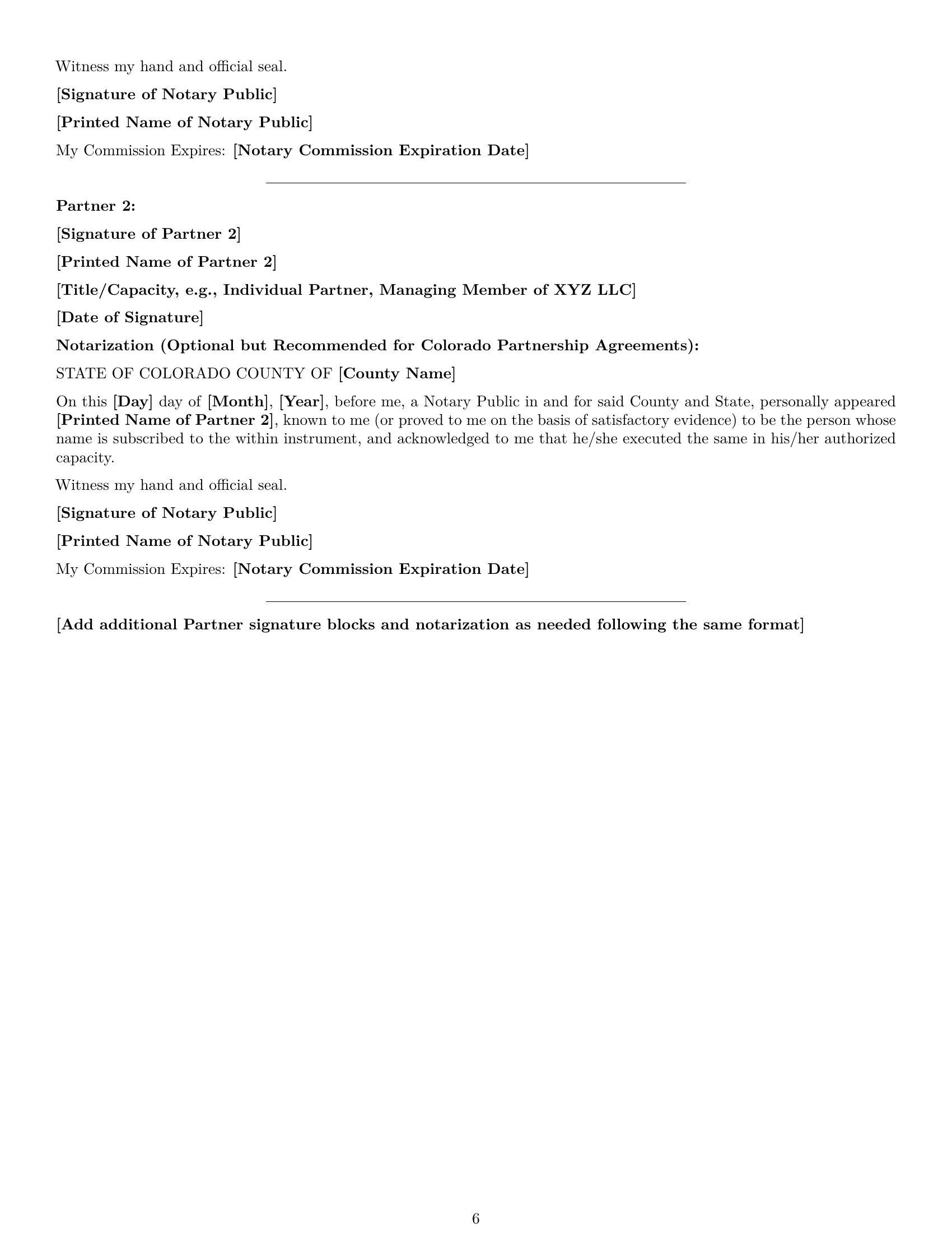 Preview page 6 of Pro Colorado partnership nda template